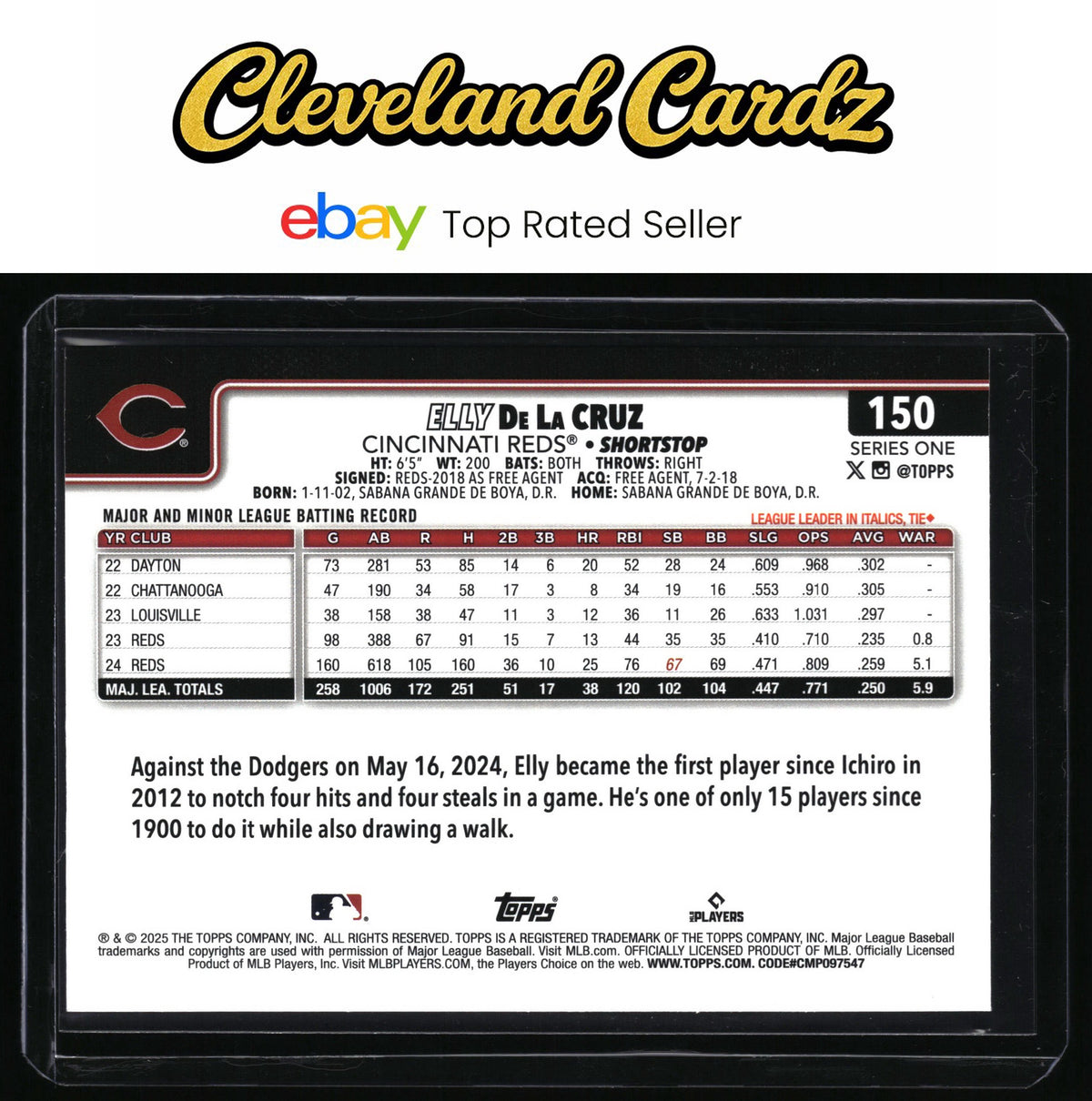 2025 Topps #150 Elly De La Cruz Spring Training