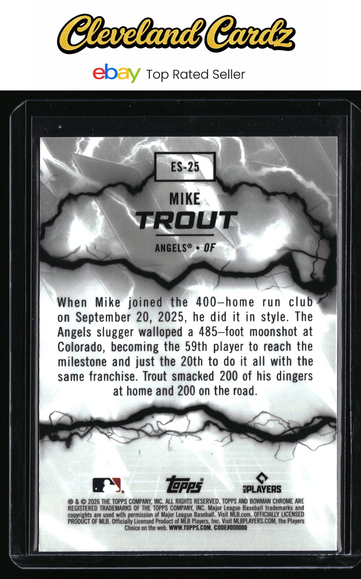 2026 Bowman #ES-25 Mike Trout Electric Sluggers