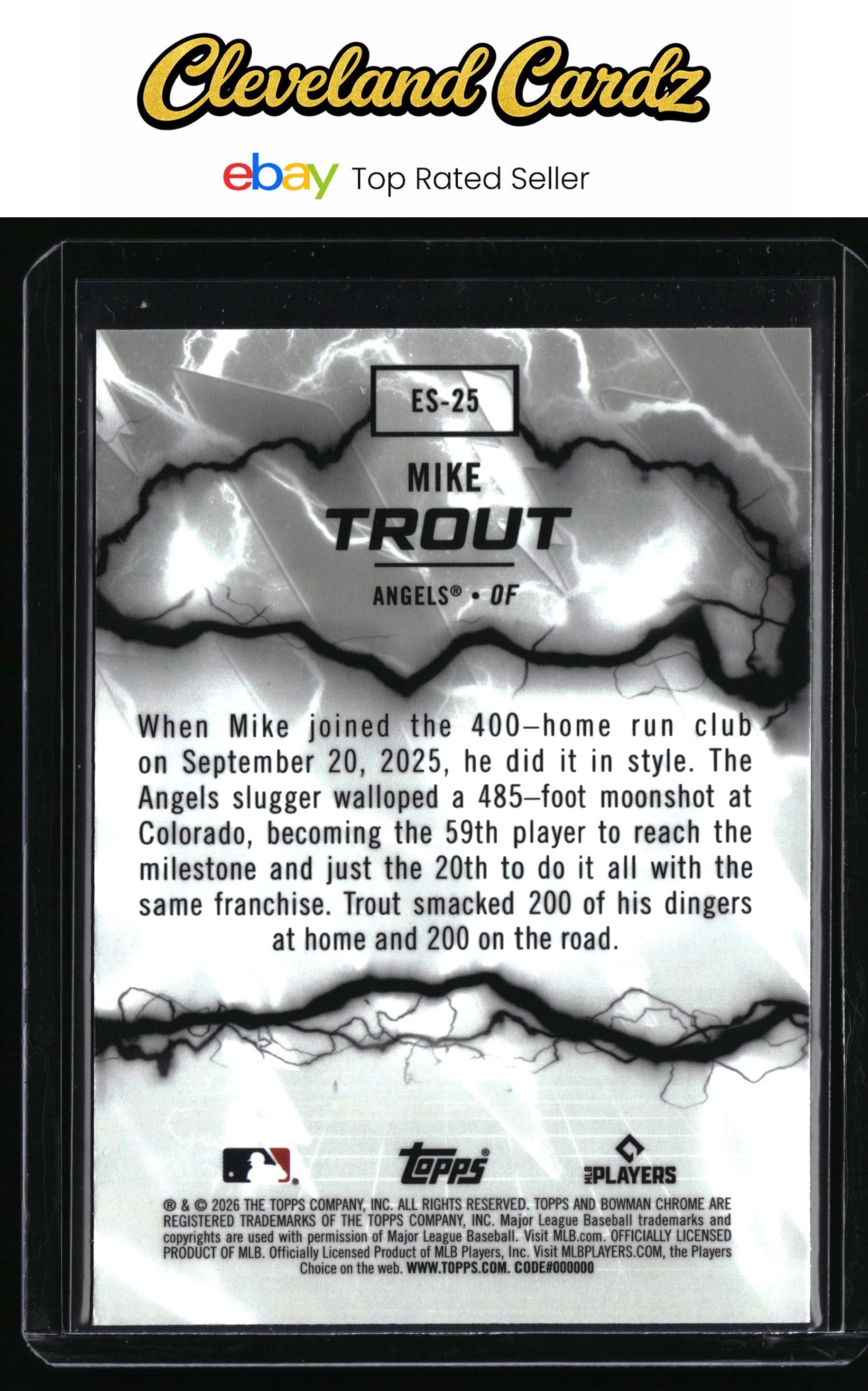 2026 Bowman #ES-25 Mike Trout Electric Sluggers