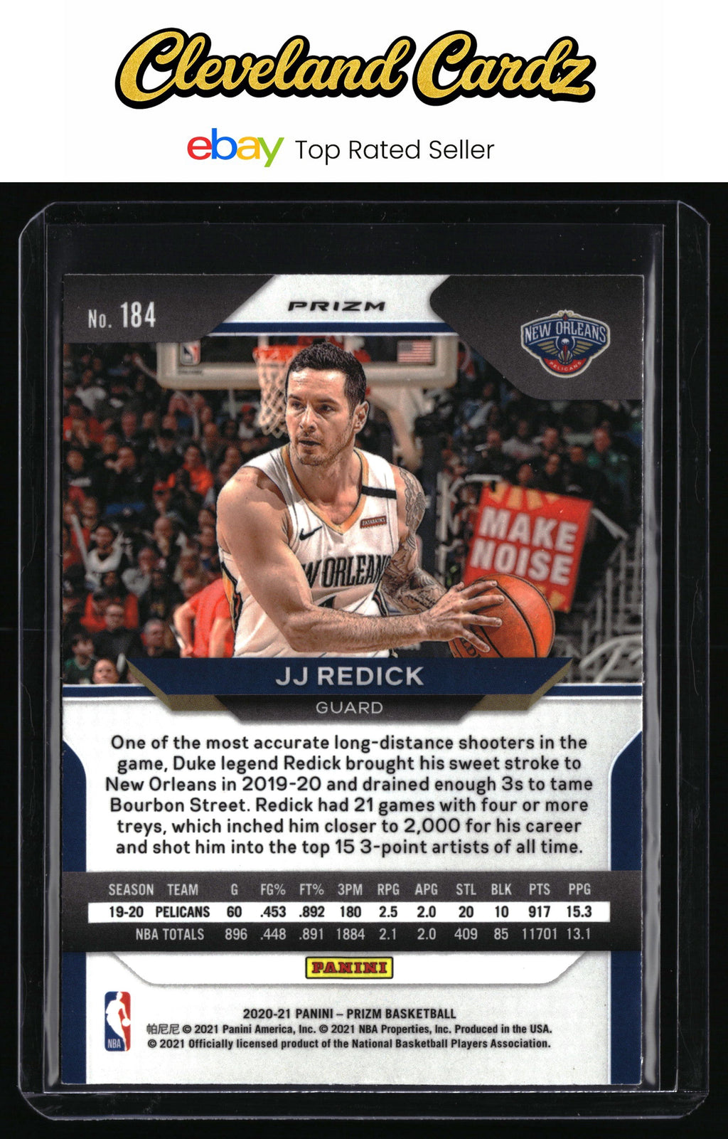 2020-21 Panini Prizm #184 JJ Redick Red, White and Blue Prizms