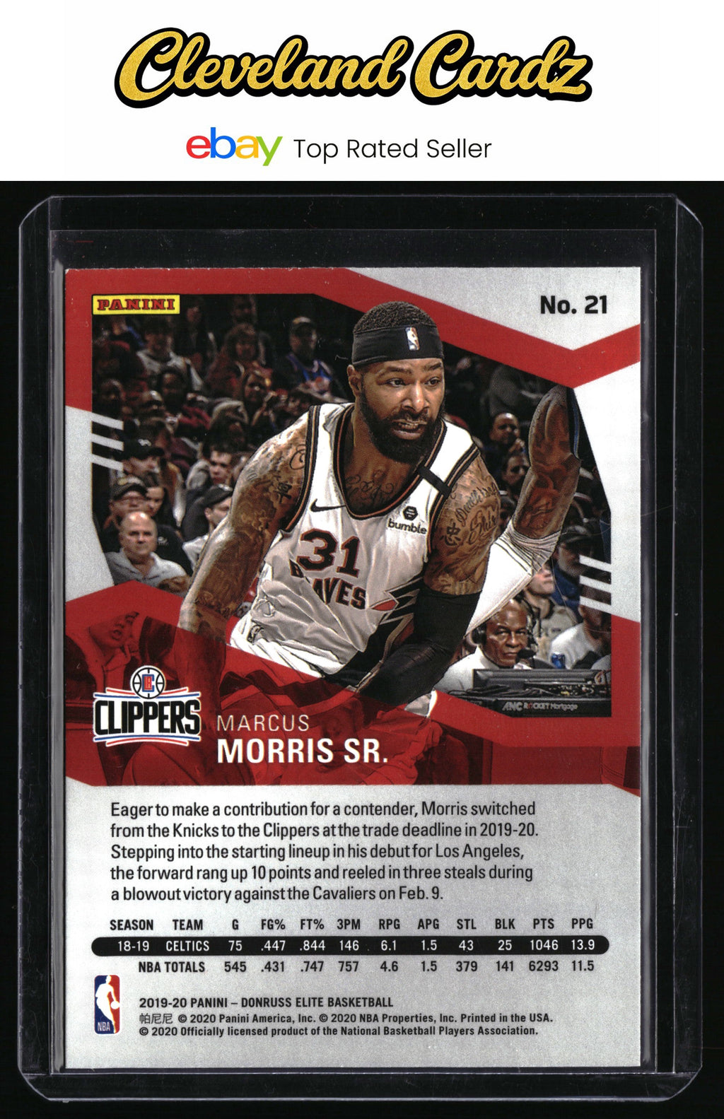 2019-20 Donruss Elite #21 Marcus Morris