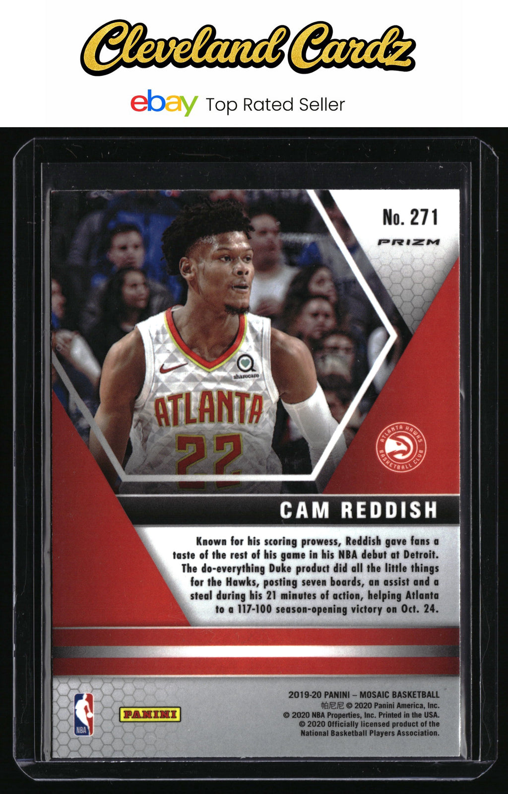 2019-20 Panini Mosaic #271 Cam Reddish Silver Prizm