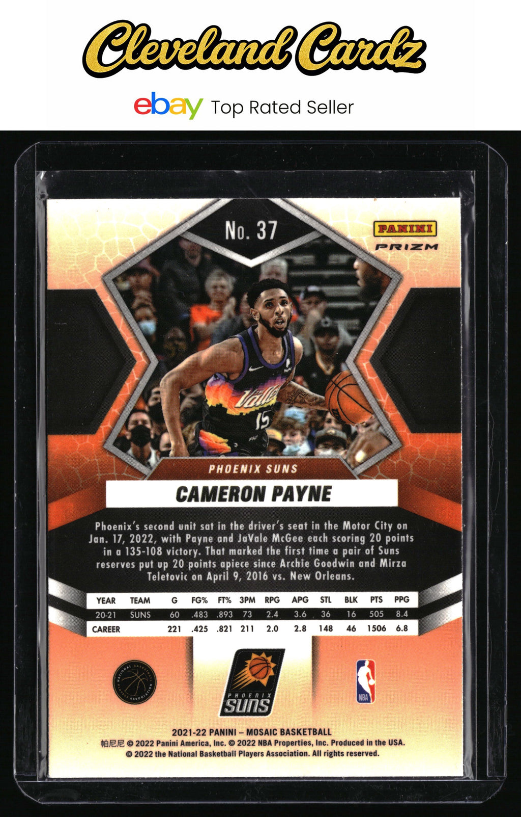 2021-22 Panini Mosaic #37 Cameron Payne Mosaic