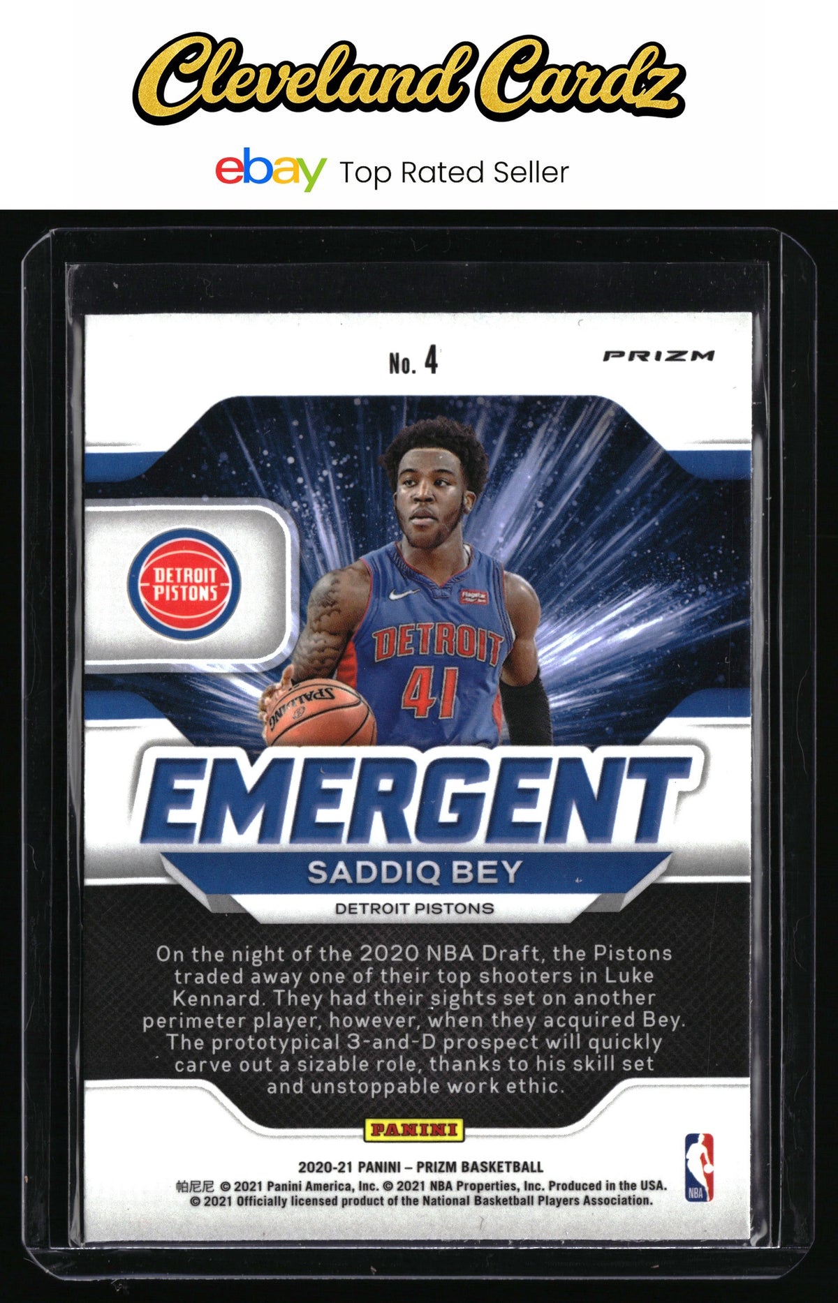2020-21 Panini Prizm #4 Saddiq Bey Emergent Prizms Silver
