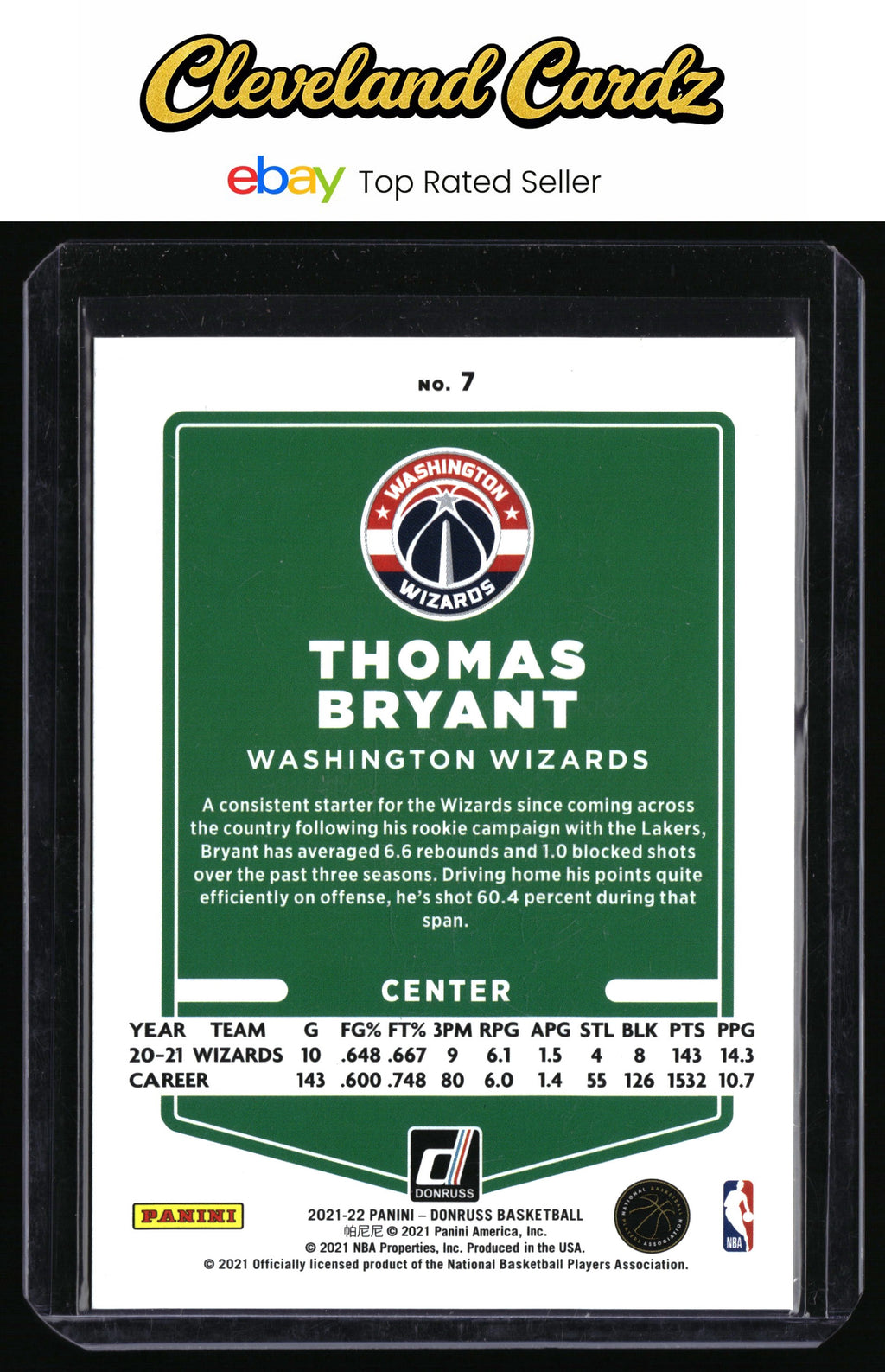 2021-22 Donruss #7 Thomas Bryant 75th Anniversary #/75