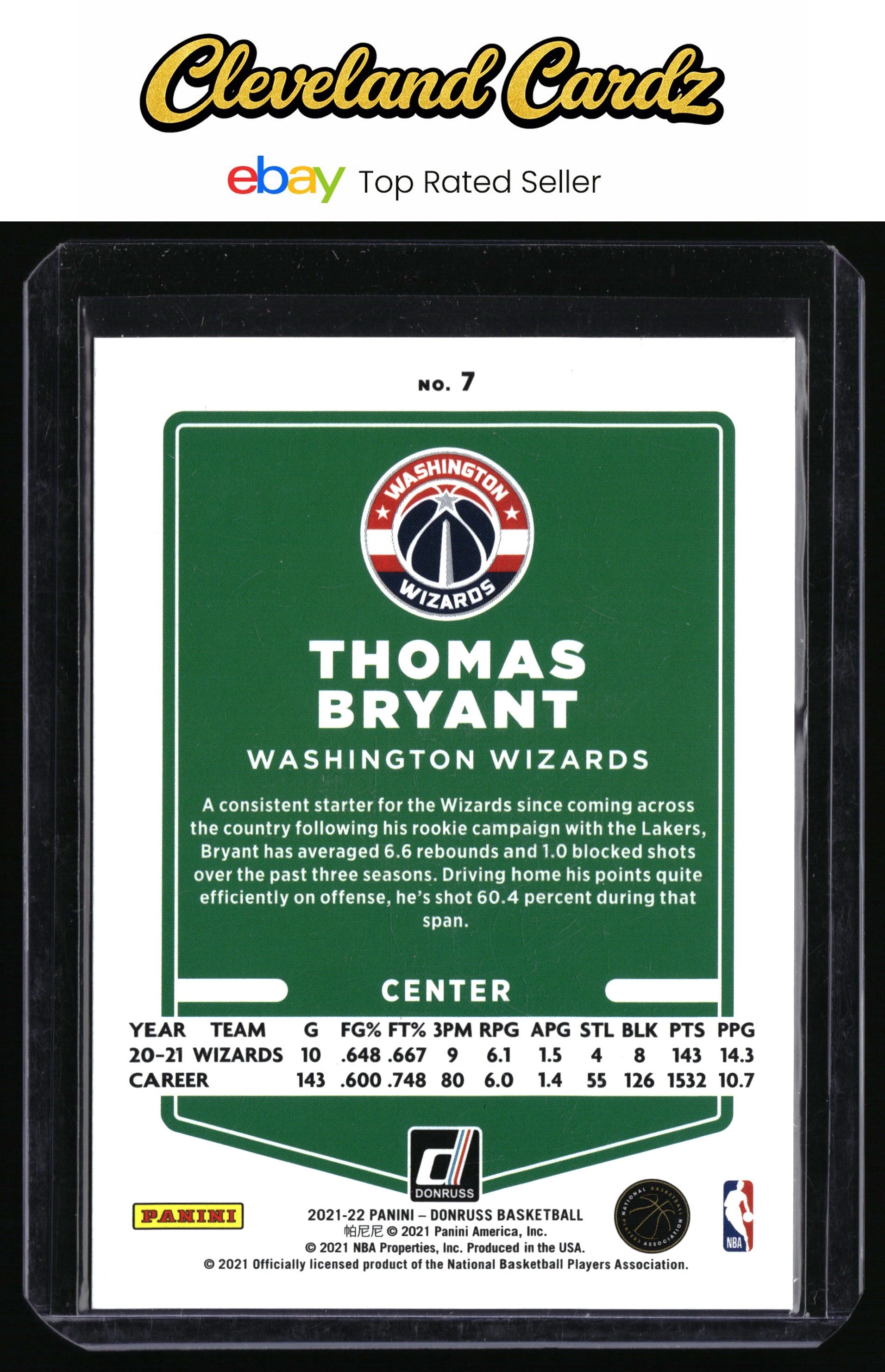 2021-22 Donruss #7 Thomas Bryant 75th Anniversary #/75