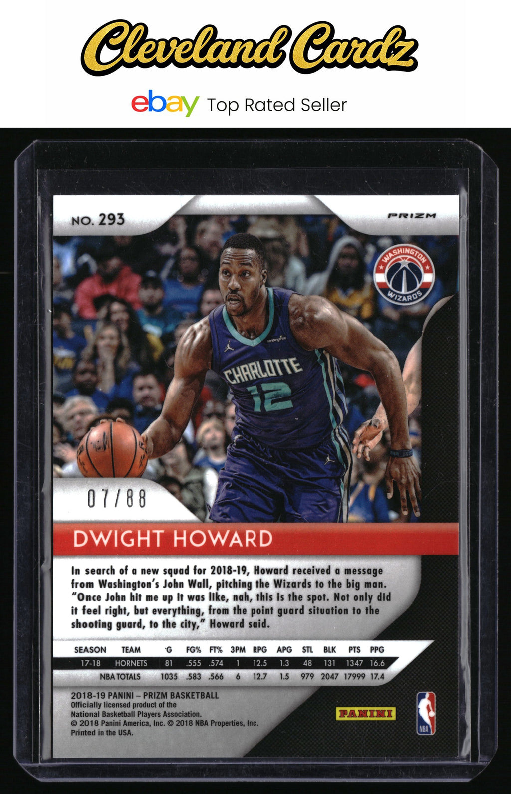 2018-19 Panini Prizm #293 Dwight Howard Prizms Choice Red #/88