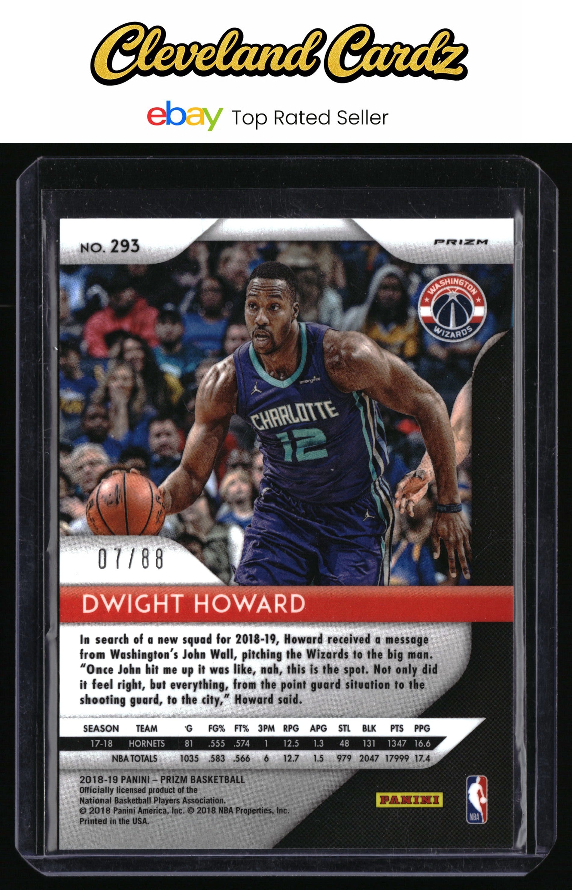 2018-19 Panini Prizm #293 Dwight Howard Prizms Choice Red #/88