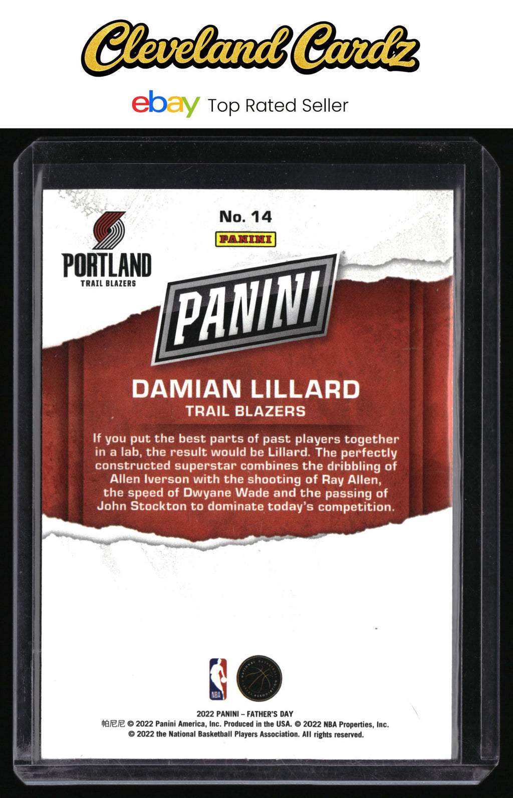 2022 Panini Father's Day #14 Damian Lillard Red #/99