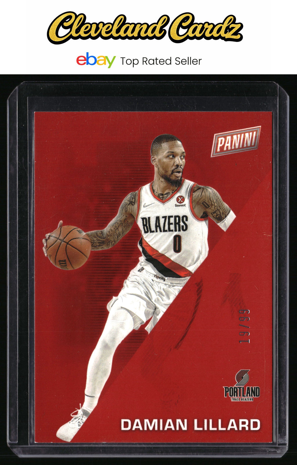 2022 Panini Father's Day #14 Damian Lillard Red #/99