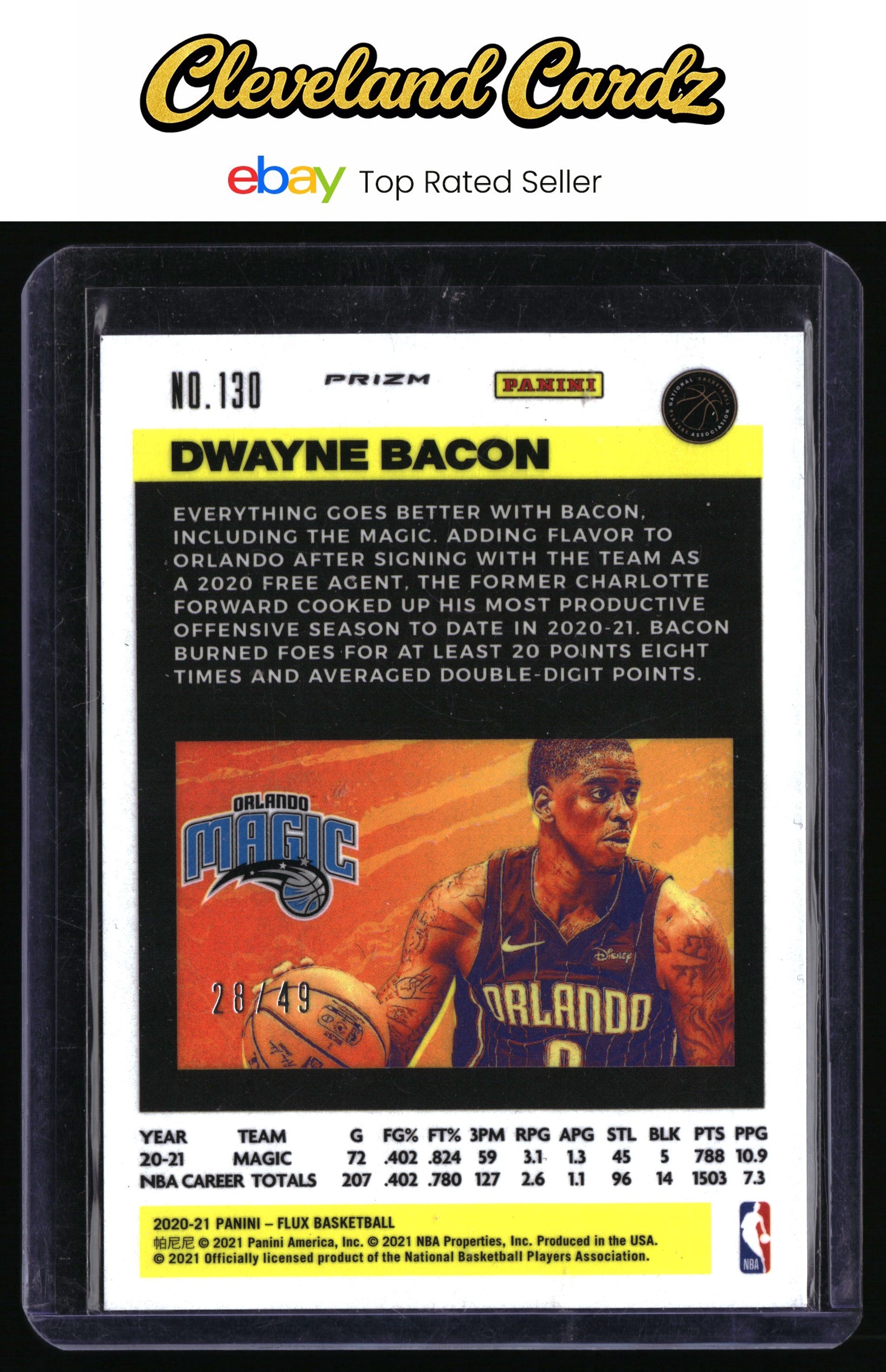 2020-21 Panini Flux #130 Dwayne Bacon Solar Eclipse #/49
