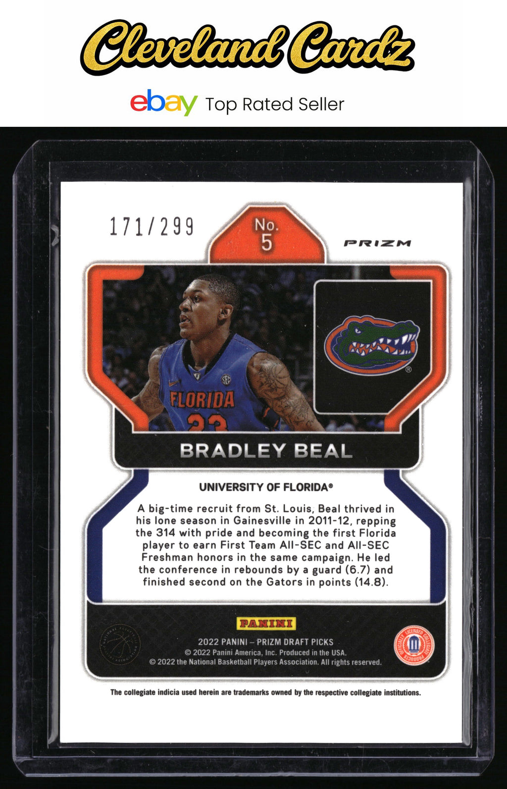 2022 Panini Prizm Draft Picks #5 Bradley Beal Red #/299