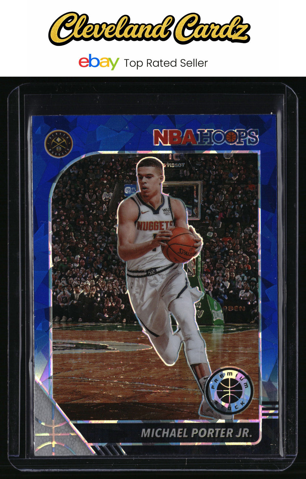 2019-20 Hoops Premium Stock #51 Michael Porter Jr. Prizms Blue Cracked Ice