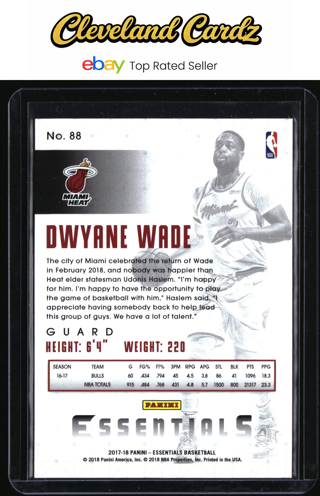 2017-18 Panini Essentials #88 Dwyane Wade
