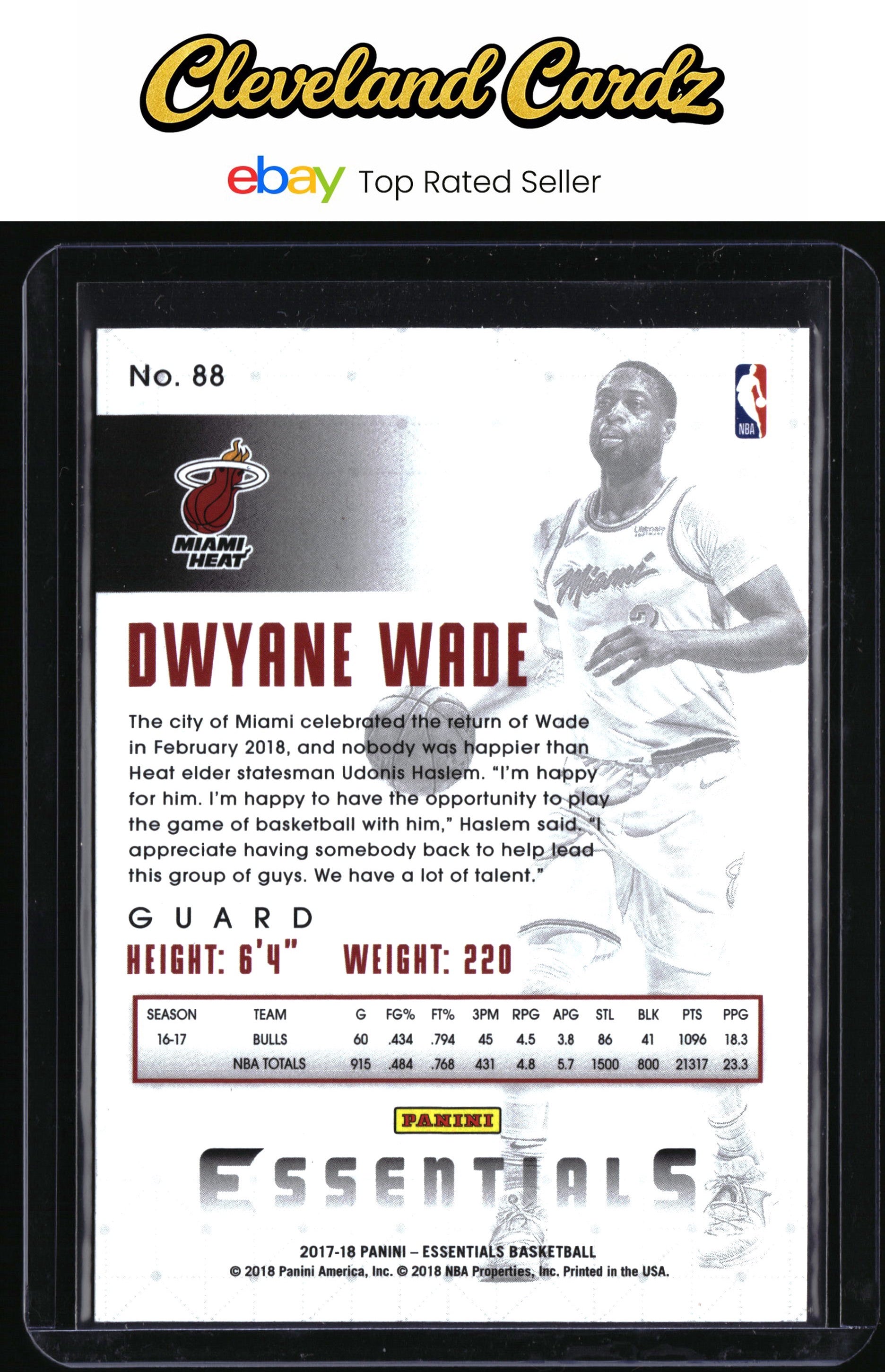 2017-18 Panini Essentials #88 Dwyane Wade