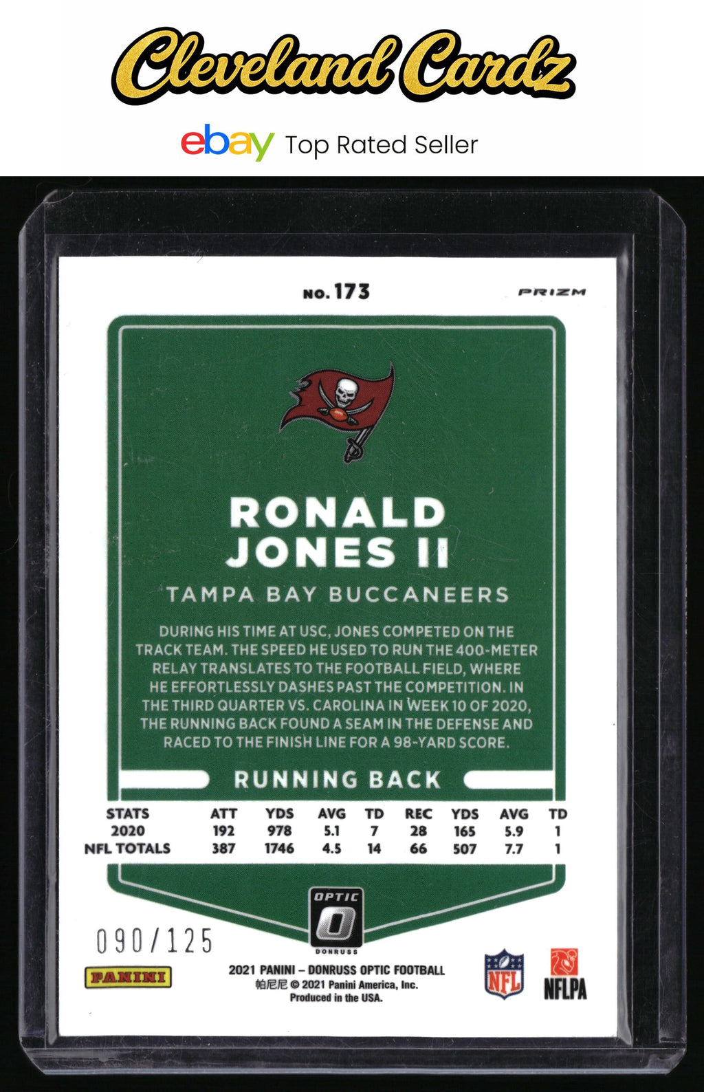 2021 Donruss Optic #173 Ronald Jones II Silver Circles #/125