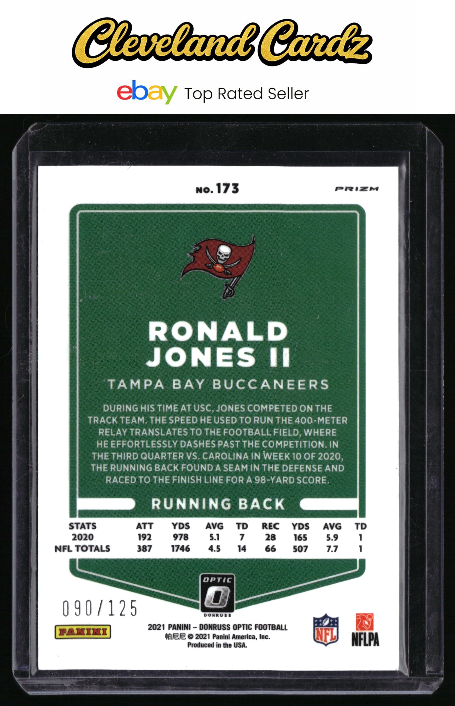 2021 Donruss Optic #173 Ronald Jones II Silver Circles #/125