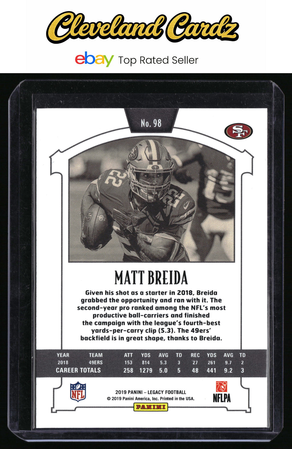 2019 Panini Legacy #98 Matt Breida Red #/299