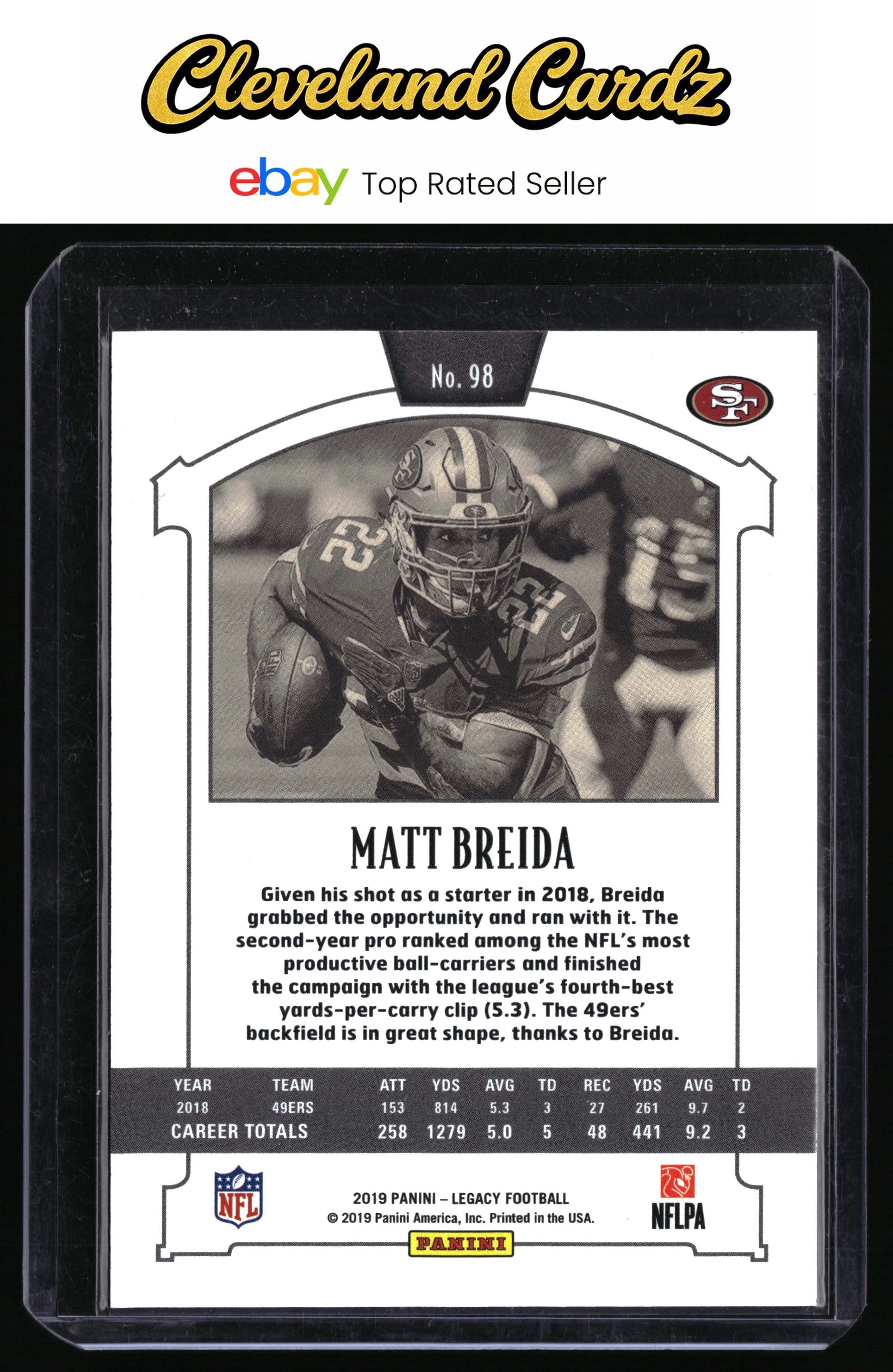 2019 Panini Legacy #98 Matt Breida Red #/299