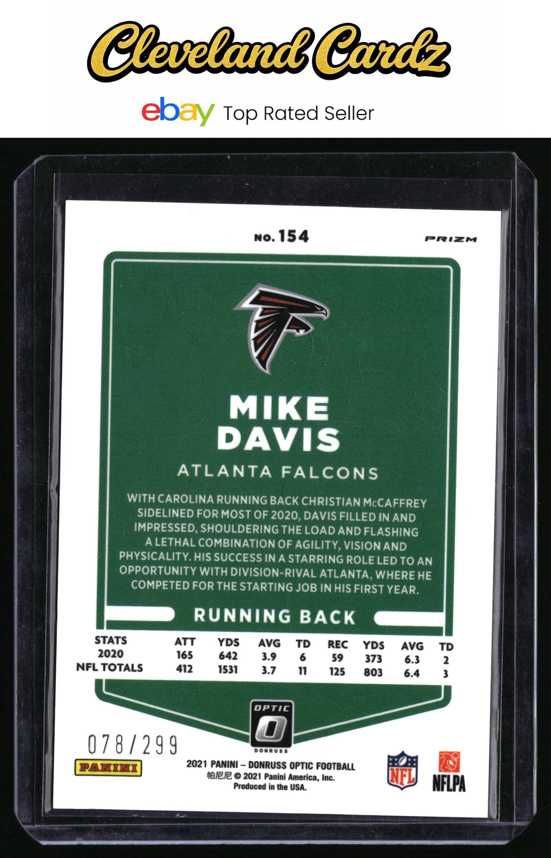 2021 Donruss Optic #154 Mike Davis Aqua #/299