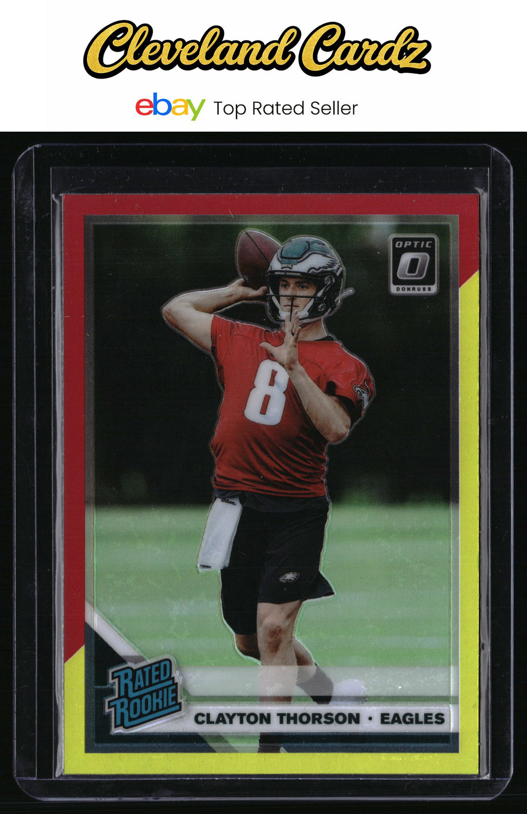 2019 Donruss Optic #200 Clayton Thorson Red and Yellow