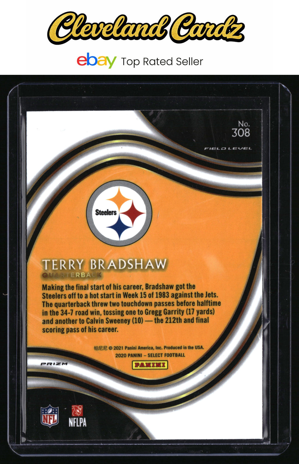 2020 Panini Select #308 Terry Bradshaw Silver Prizm