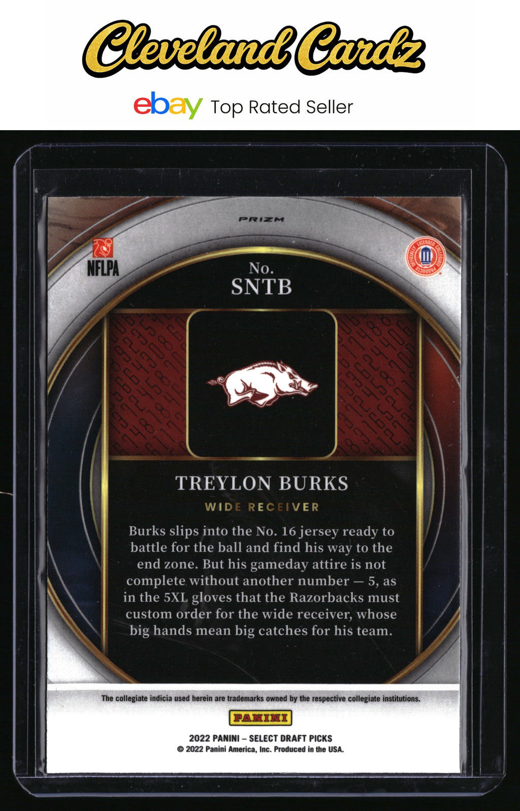 2022 Panini Select Draft Picks #SNTB Treylon Burks Select Numbers