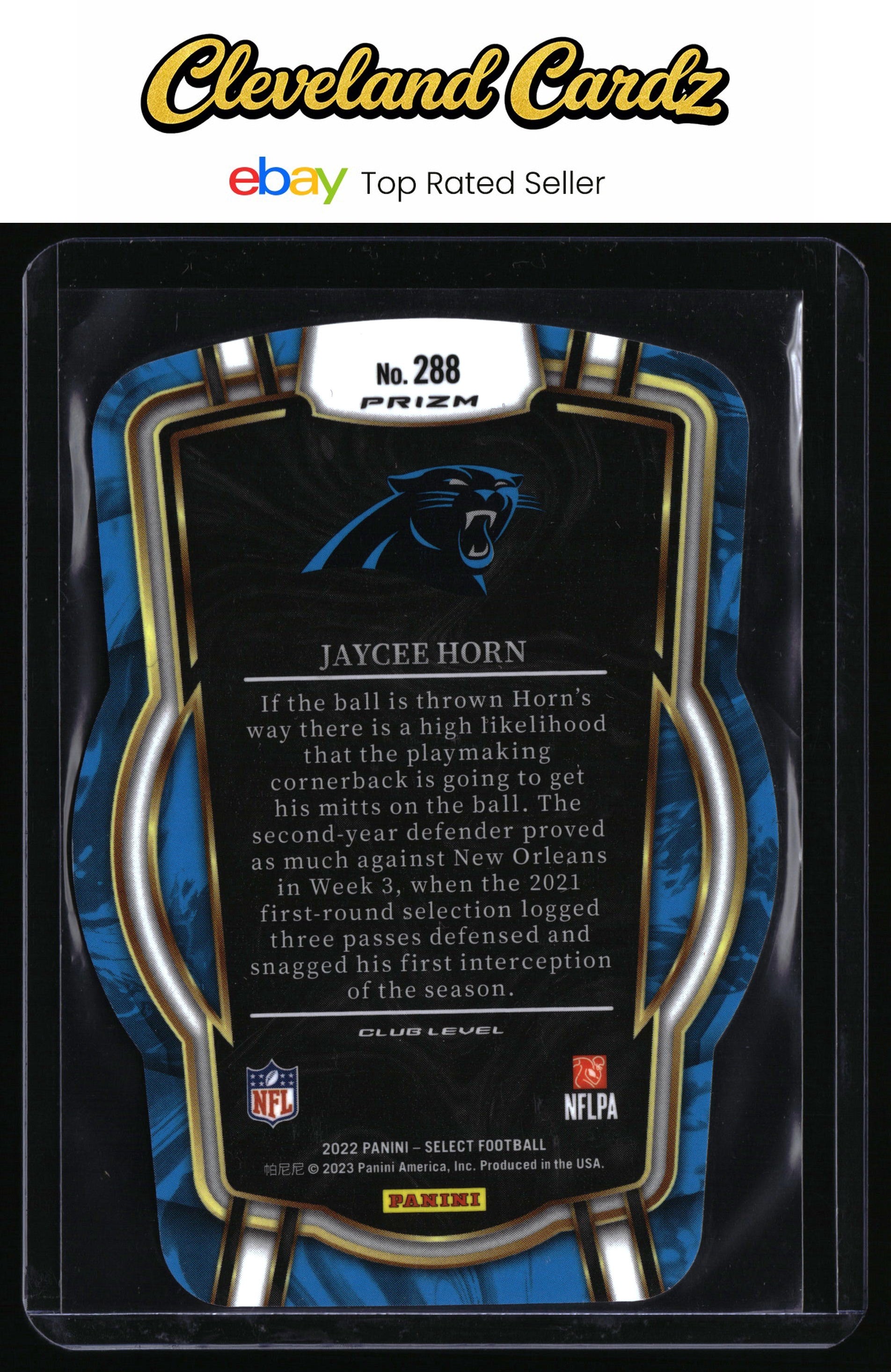2022 Panini Select #288 Jaycee Horn White Prizm #/35