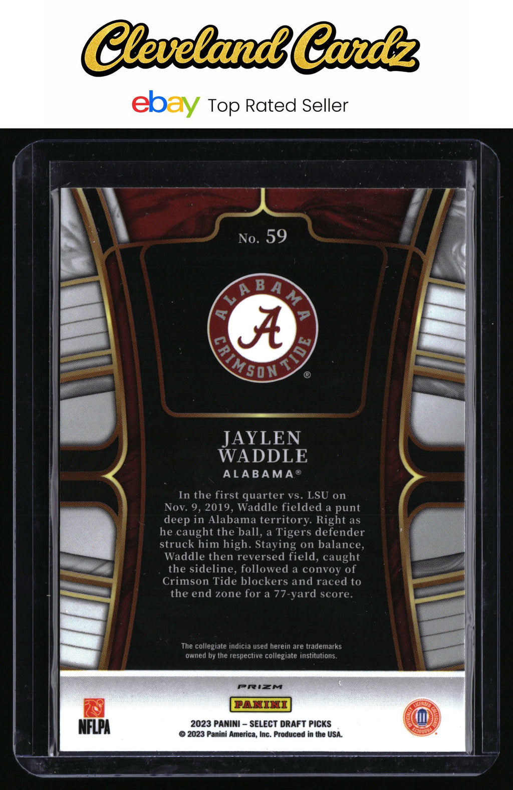 2023 Panini Select Draft Picks #59 Jaylen Waddle Silver Prizm