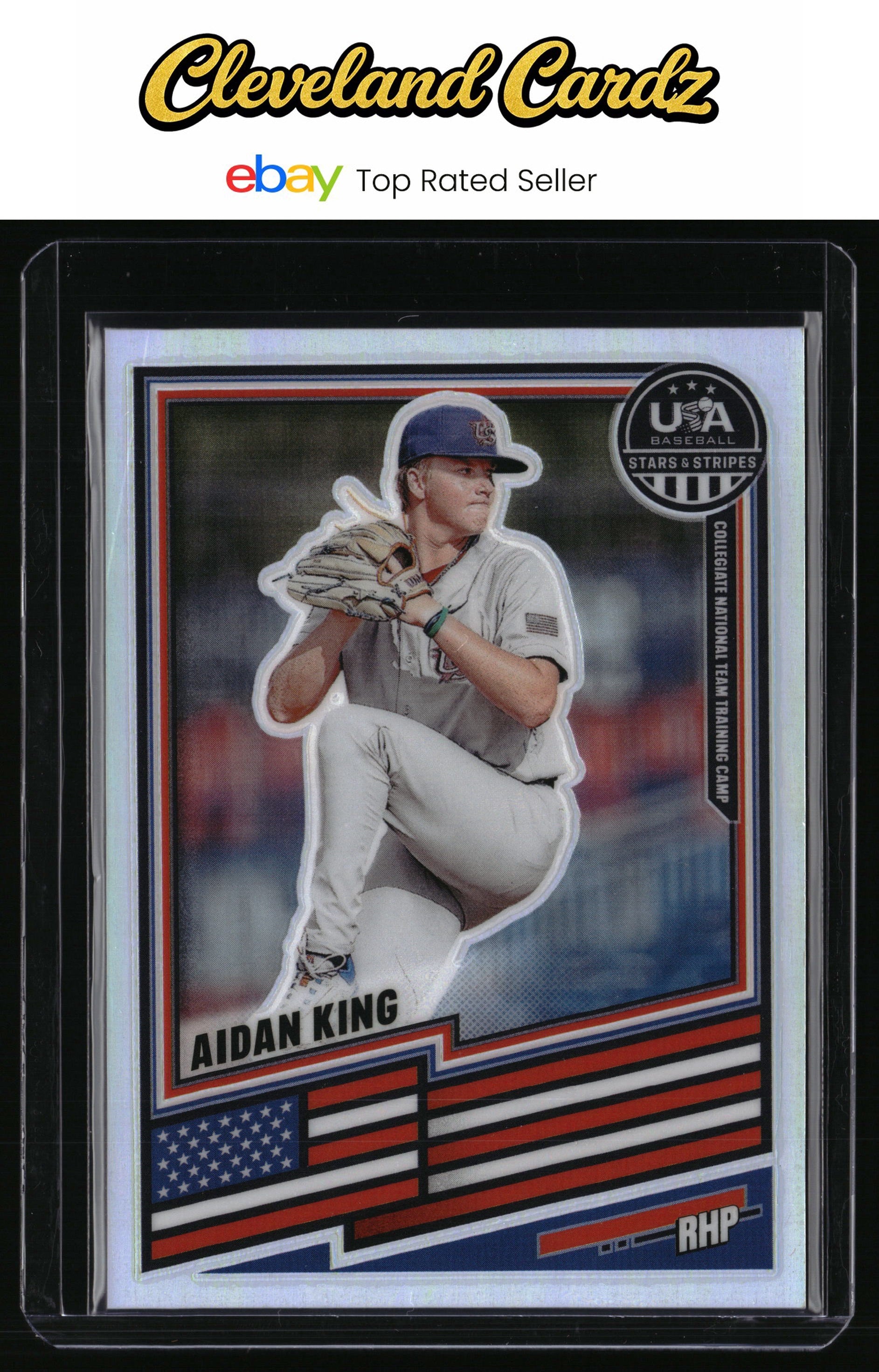 2026 Panini Stars & Stripes Prizm USA Baseball #190 Aidan King