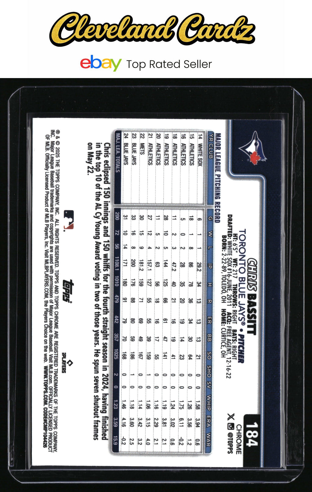2025 Topps Chrome #184 Chris Bassitt X-Fractors