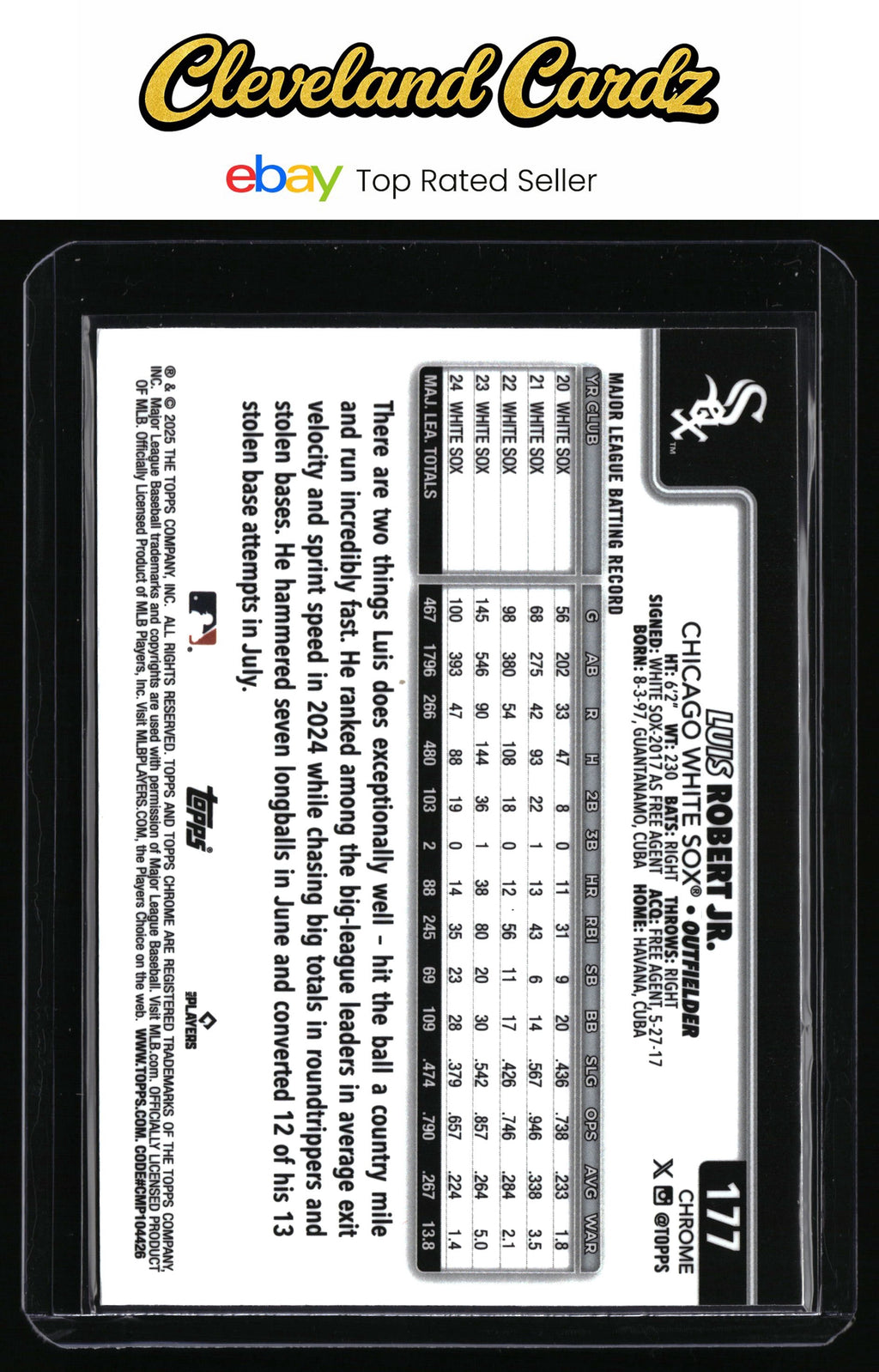 2025 Topps Chrome #177 Luis Robert Jr. X-Fractors