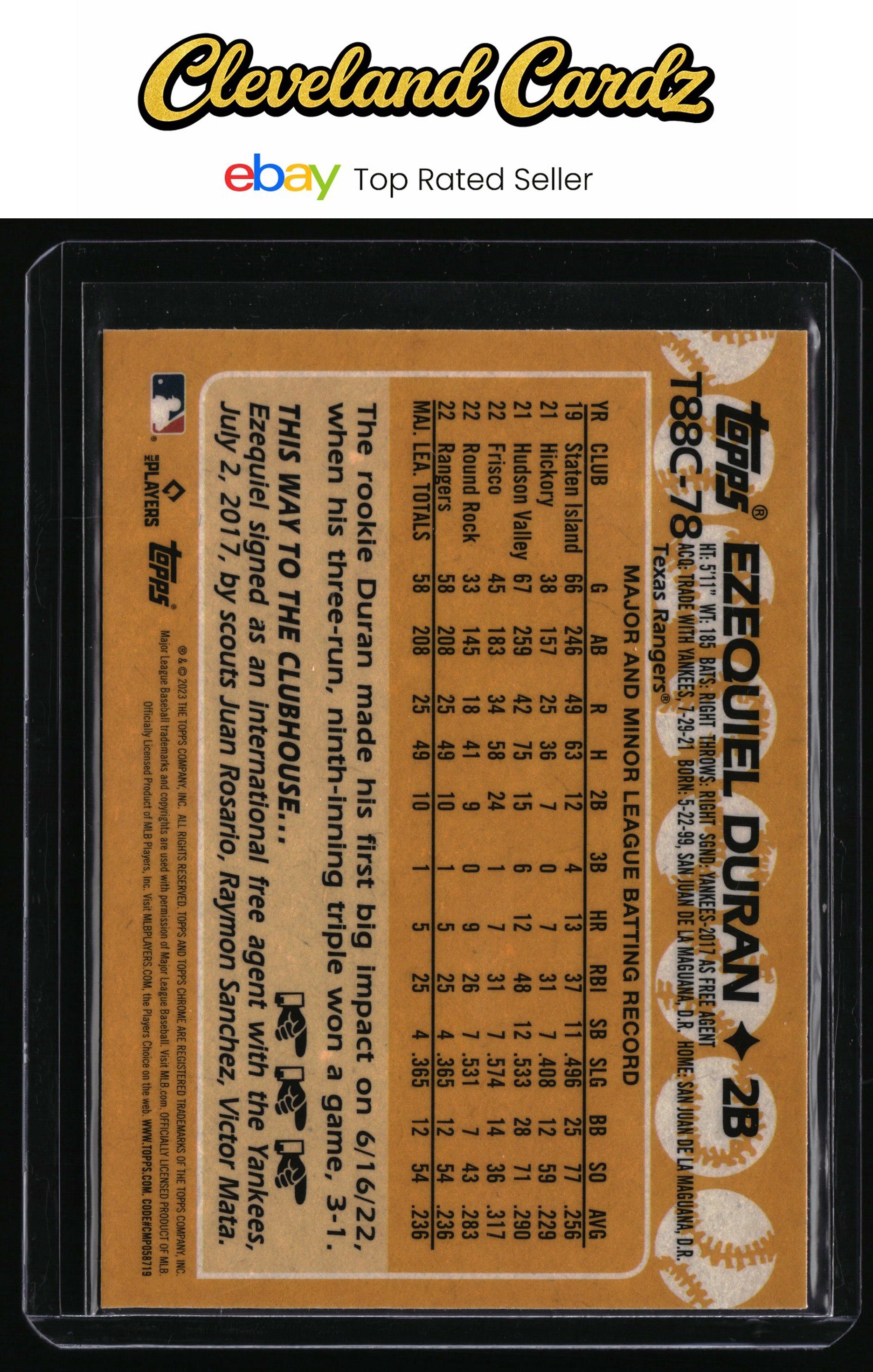 2023 Topps #T88C-78 Ezequiel Duran 1988 Topps 35th Anniversary Mojo Refractor
