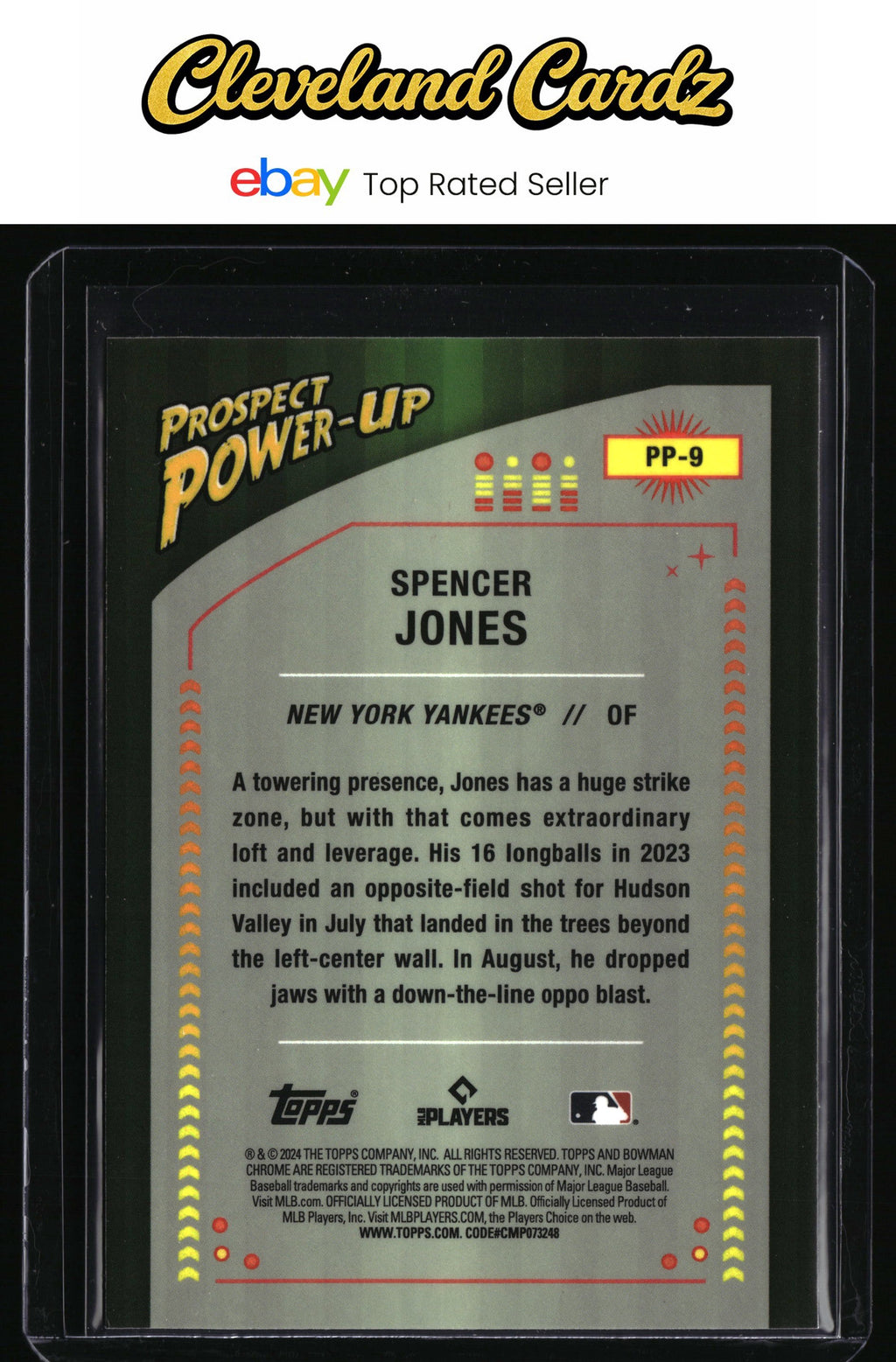 2024 Bowman #PP-9 Spencer Jones Prospect Power-Up