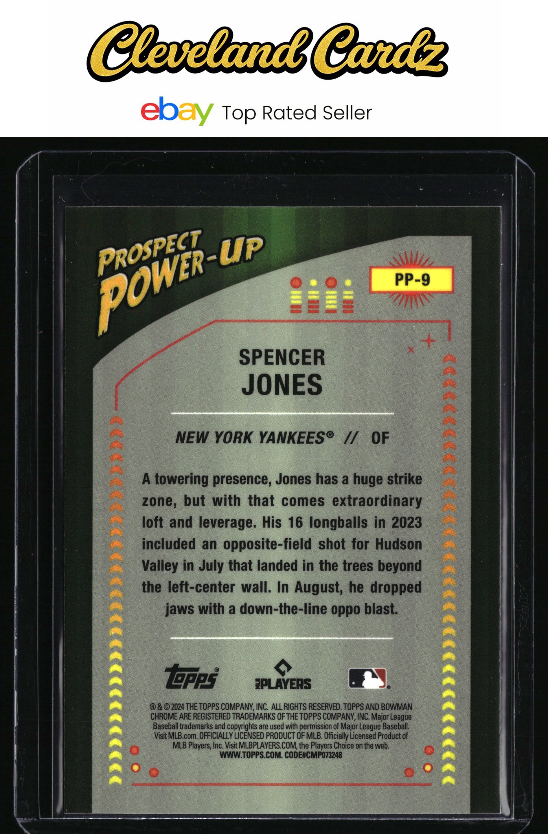 2024 Bowman #PP-9 Spencer Jones Prospect Power-Up