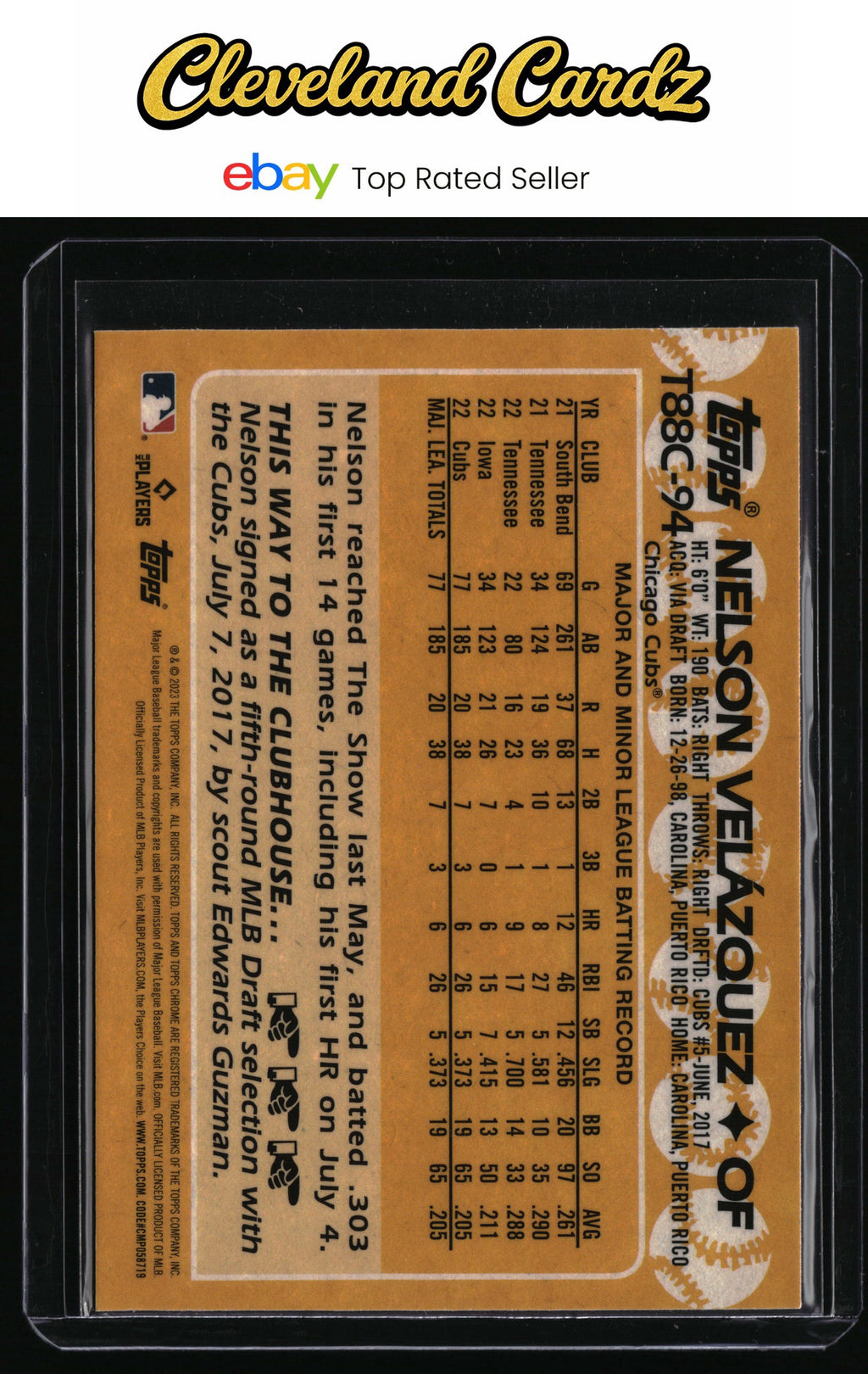 2023 Topps #T88C-94 Nelson Velazquez 1988 Topps 35th Anniversary Mojo Refractor