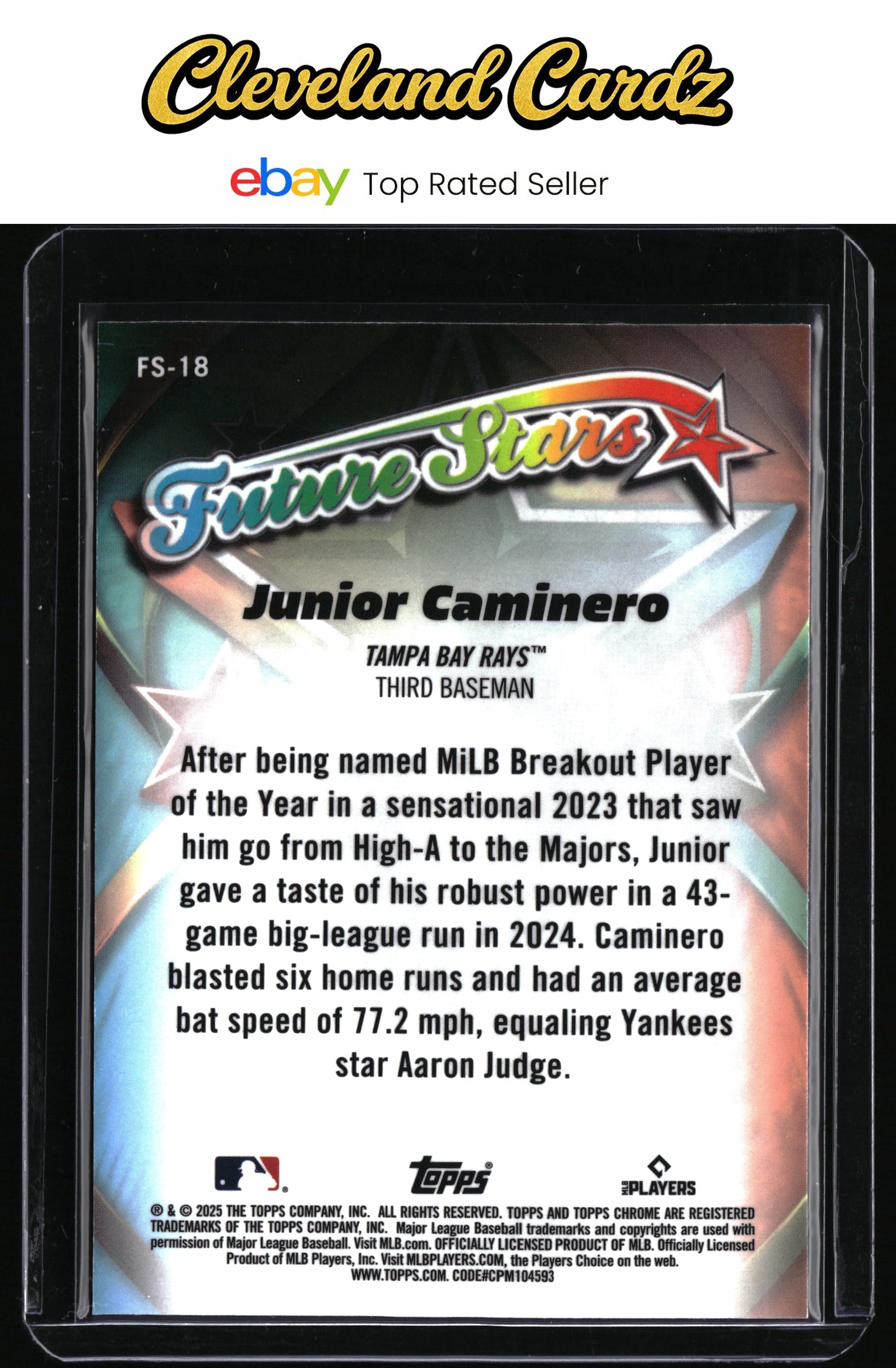2025 Topps Chrome #FS-18 Junior Caminero Future Stars