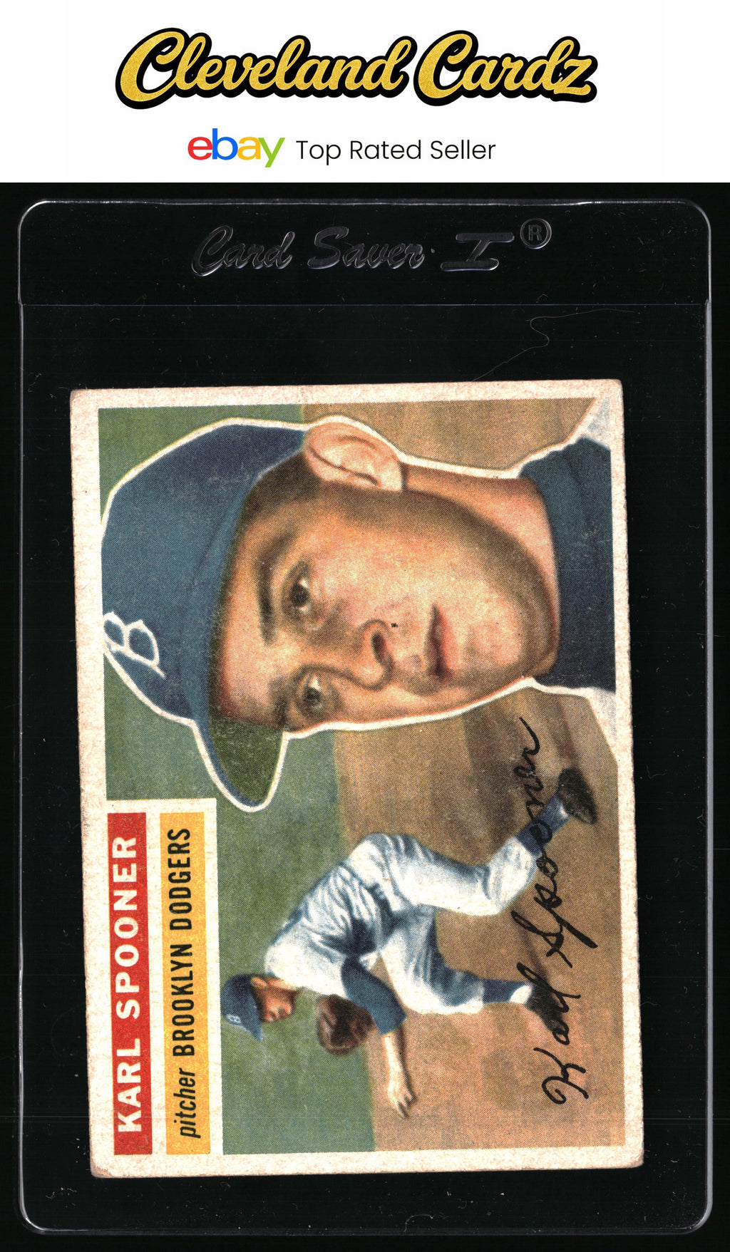 1956 Topps #83a Karl Spooner : white back