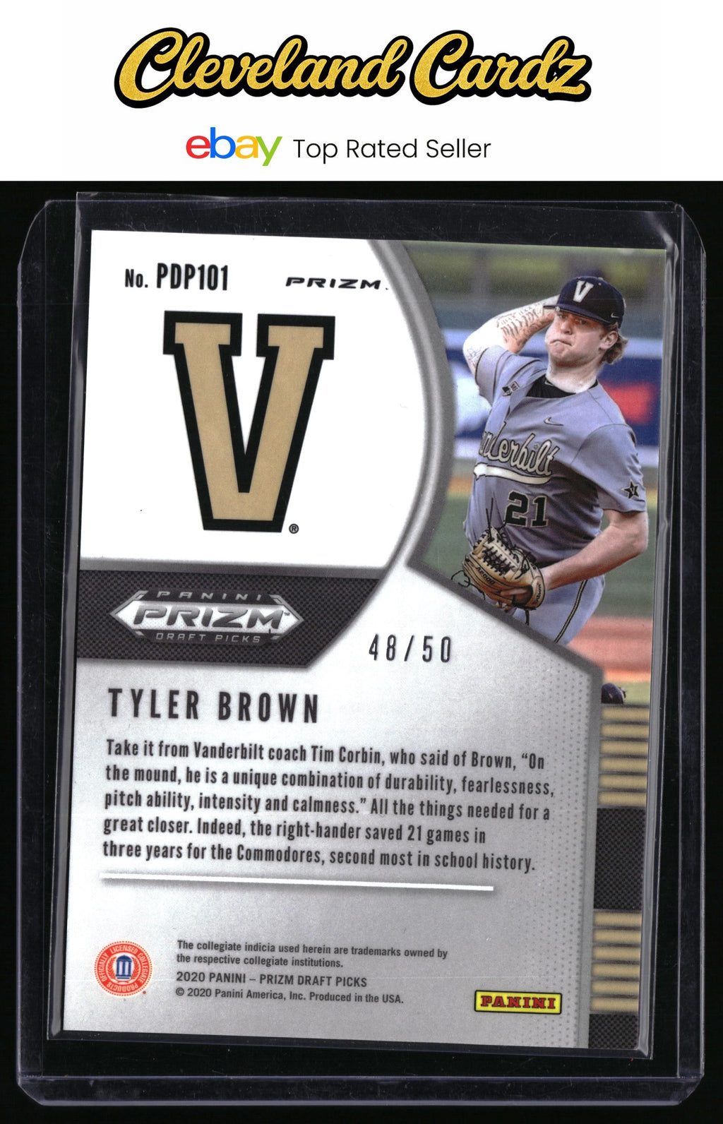 2020 Panini Prizm Draft Picks #PDP101 Tyler Brown White Donut Circles #/50
