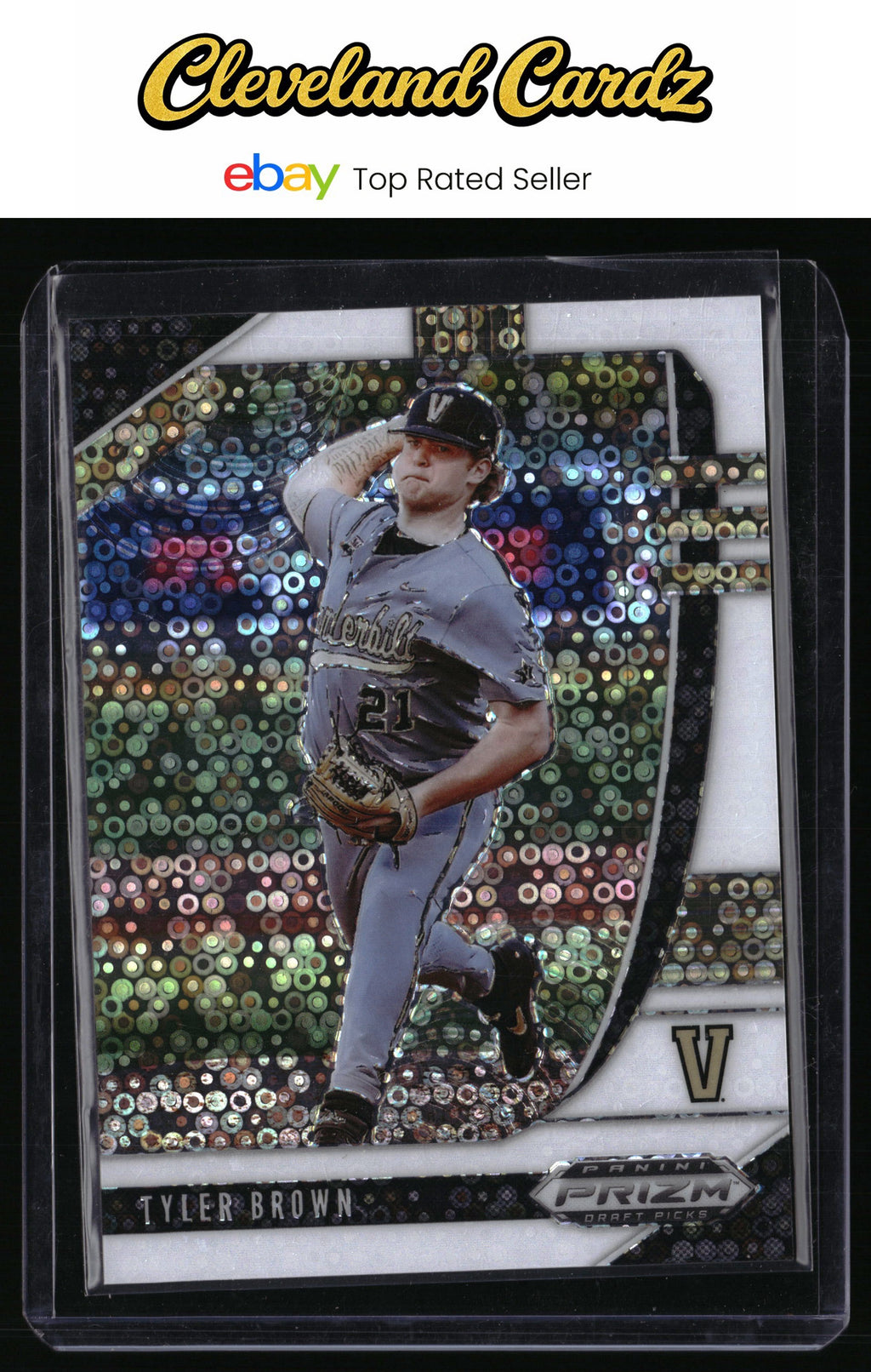 2020 Panini Prizm Draft Picks #PDP101 Tyler Brown White Donut Circles #/50