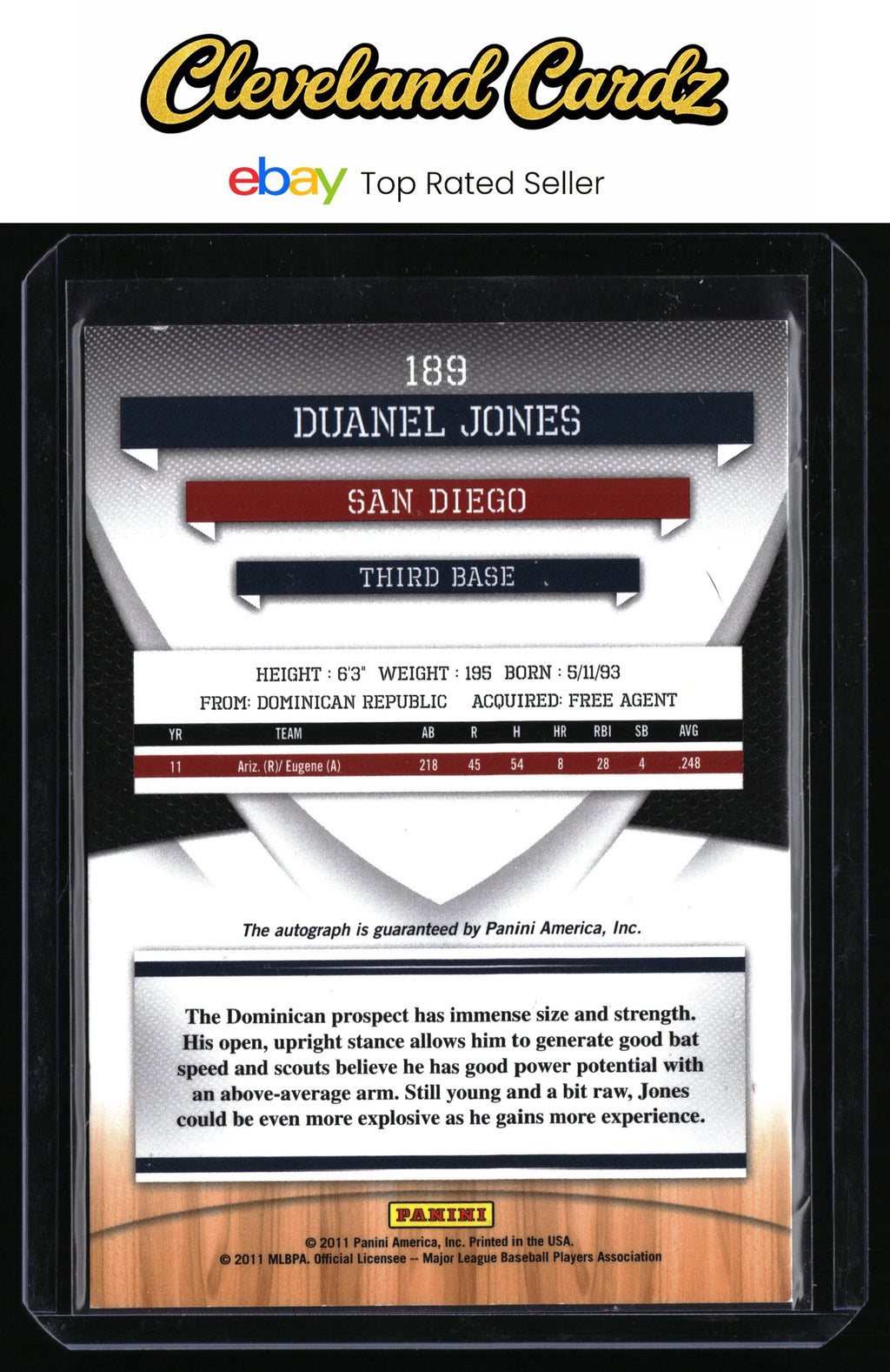 2011 Donruss Elite #189 Duanel Jones Franchise Futures Signatures #/890