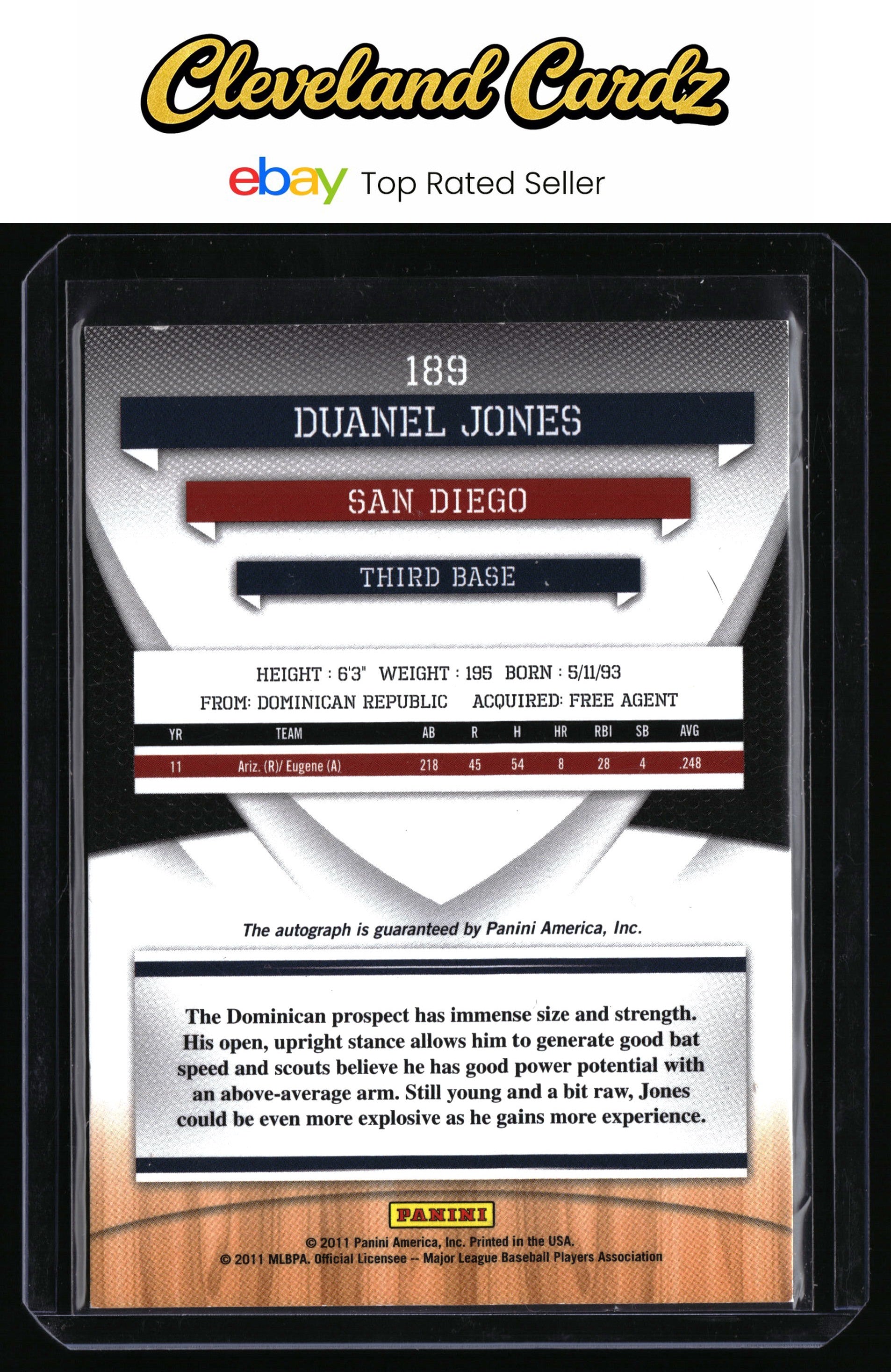 2011 Donruss Elite #189 Duanel Jones Franchise Futures Signatures #/890