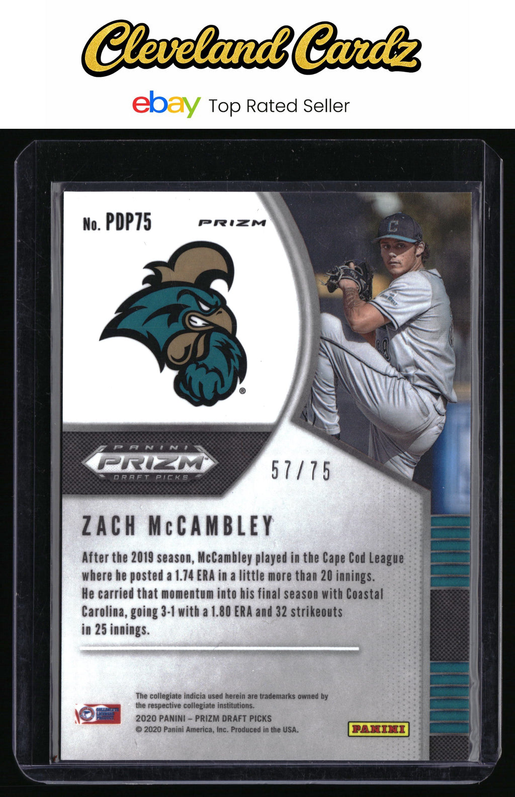 2020 Panini Prizm Draft Picks #PDP75 Zach McCambley Lime Green Prizm #/75