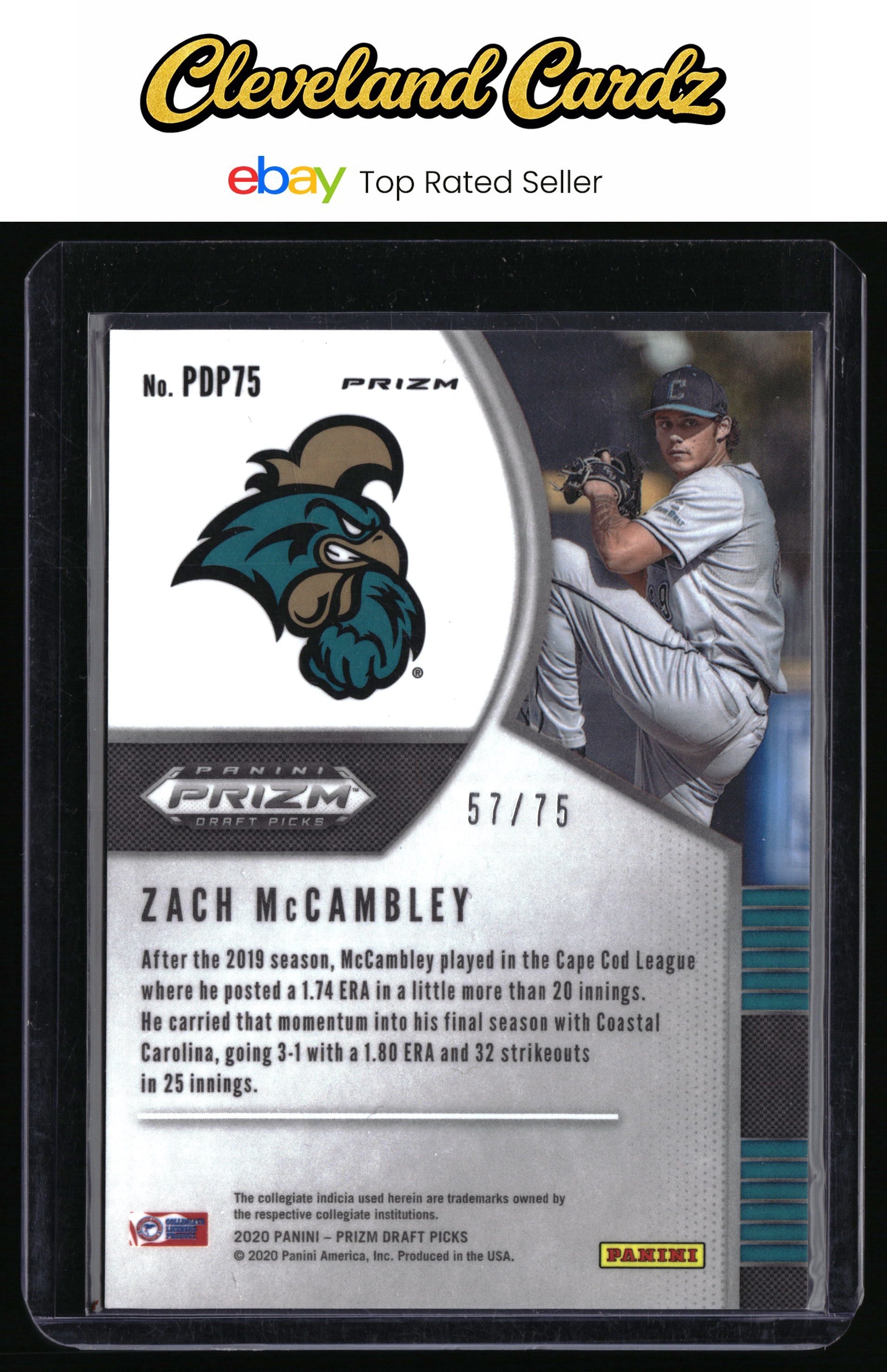 2020 Panini Prizm Draft Picks #PDP75 Zach McCambley Lime Green Prizm #/75