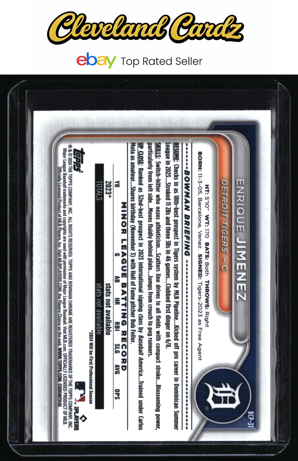 2024 Bowman #BCP-31 Enrique Jimenez Chrome Prospects