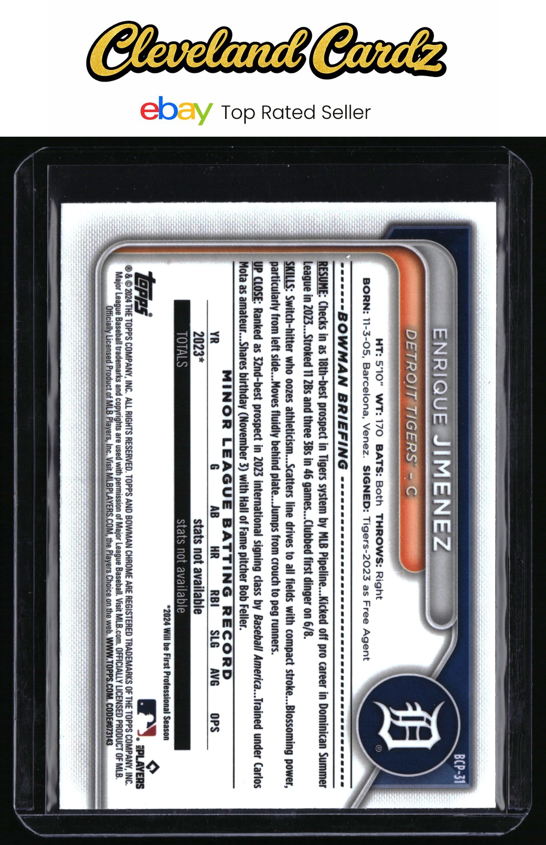 2024 Bowman #BCP-31 Enrique Jimenez Chrome Prospects
