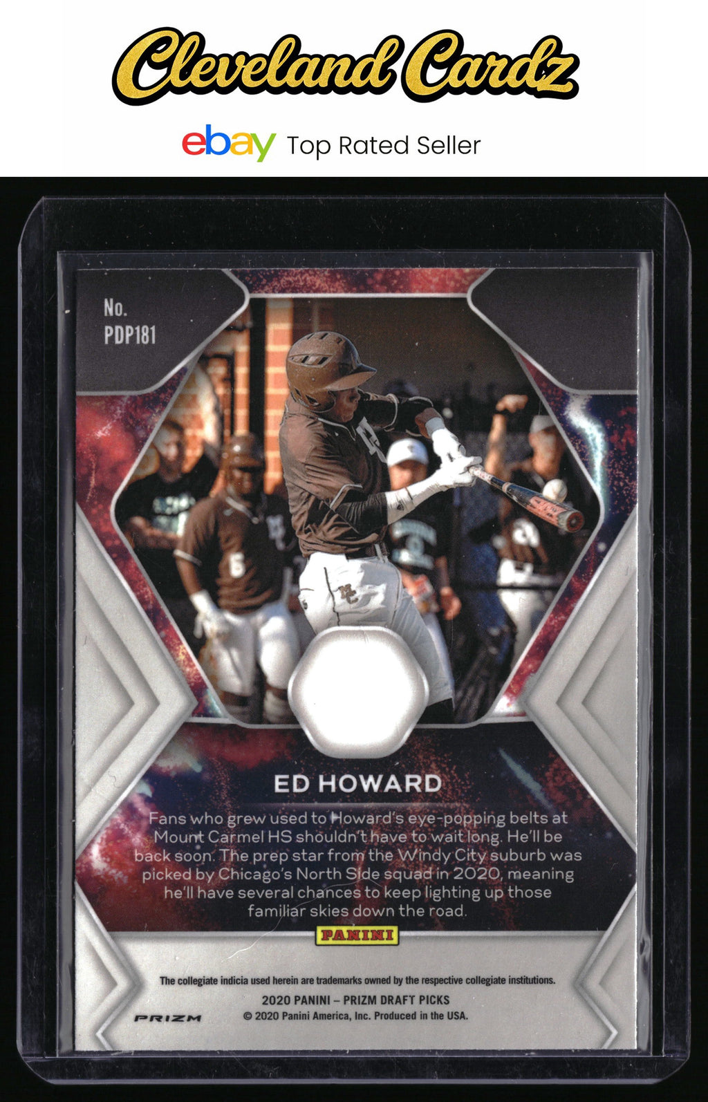 2020 Panini Prizm Draft Picks #PDP181 Ed Howard Fireworks Silver Prizm
