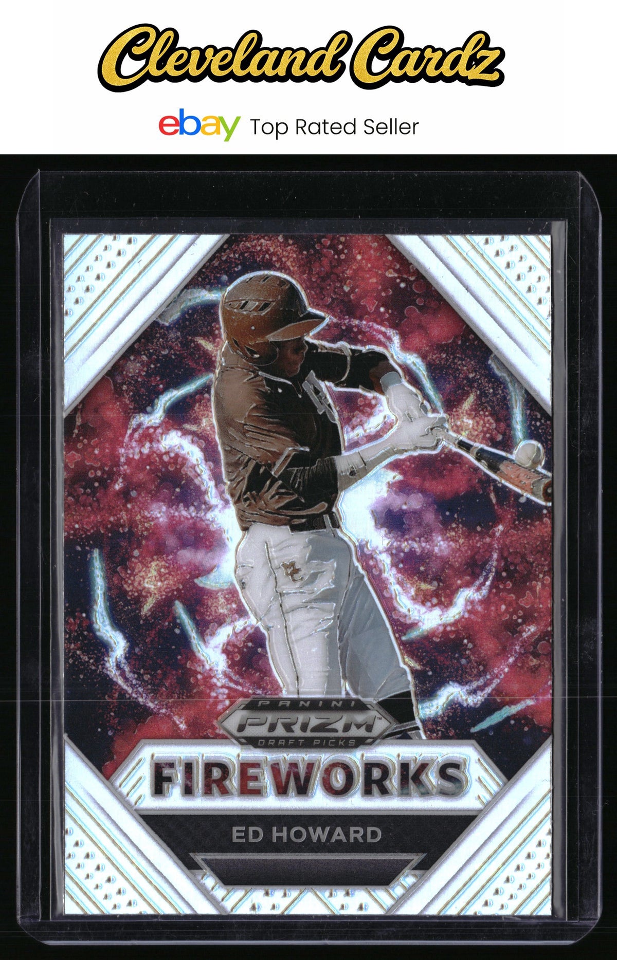 2020 Panini Prizm Draft Picks #PDP181 Ed Howard Fireworks Silver Prizm
