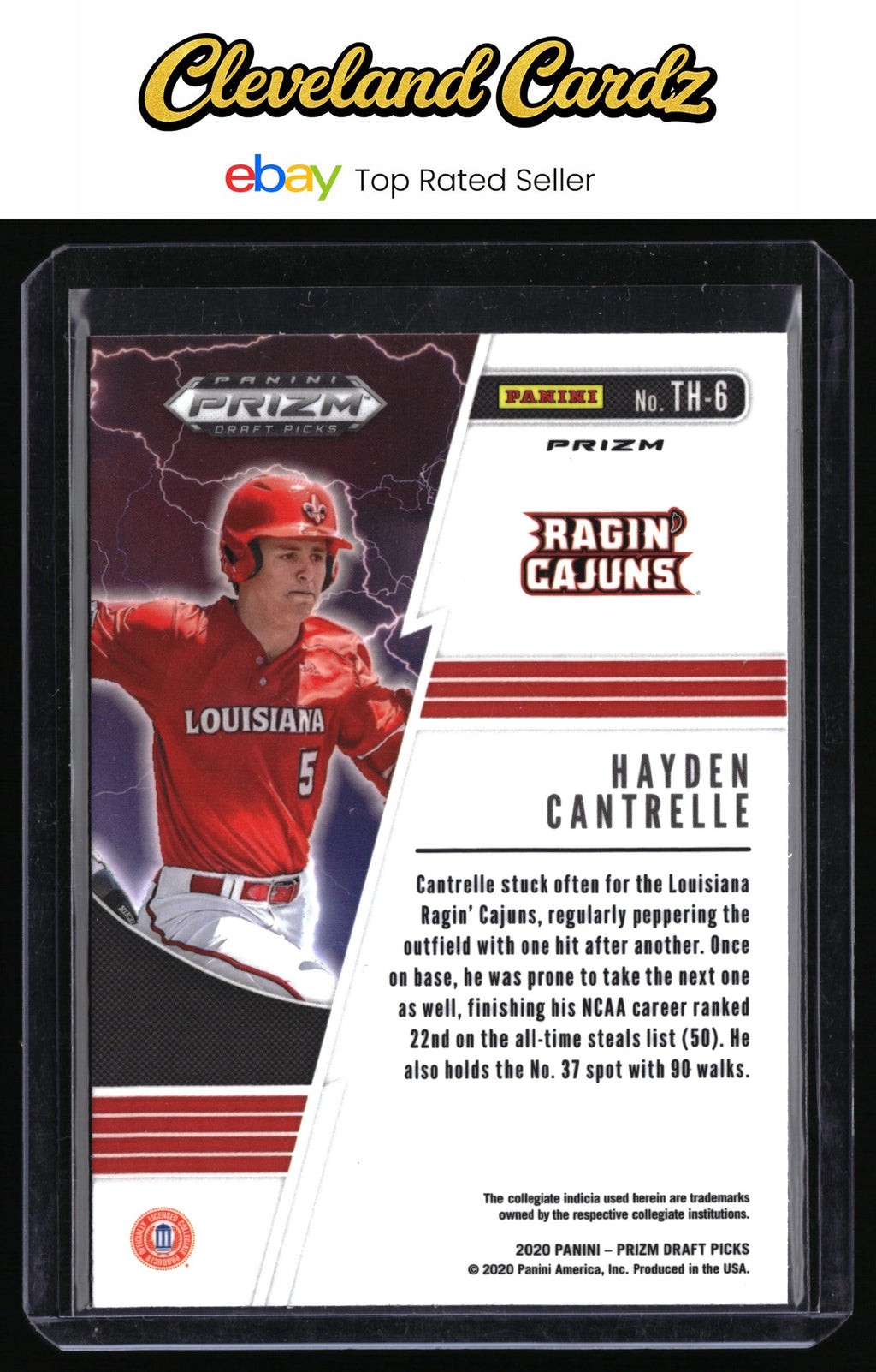 2020 Panini Prizm #TH-6 Hayden Cantrelle Thunderstruck Hyper Green and Yellow