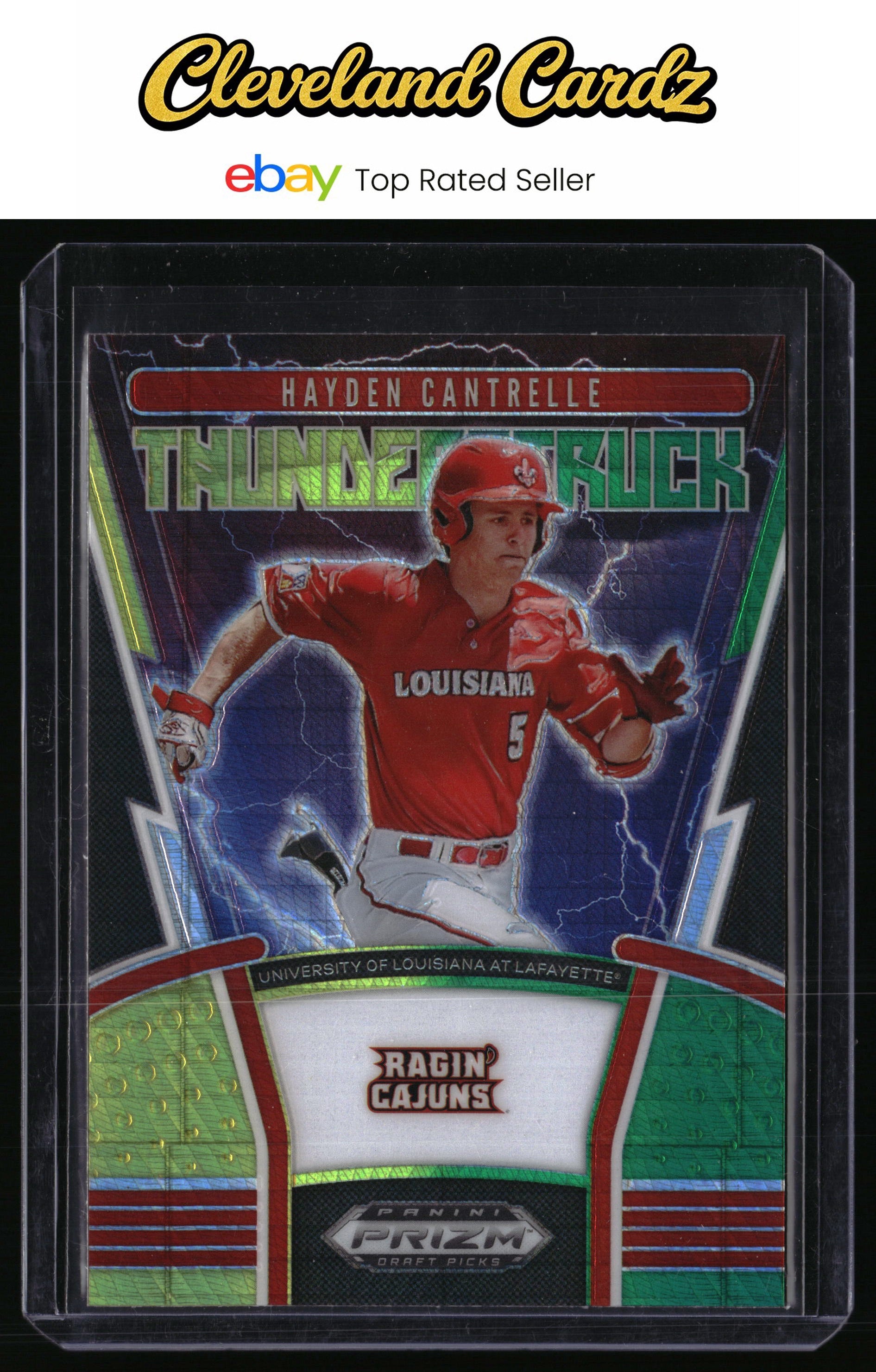 2020 Panini Prizm #TH-6 Hayden Cantrelle Thunderstruck Hyper Green and Yellow